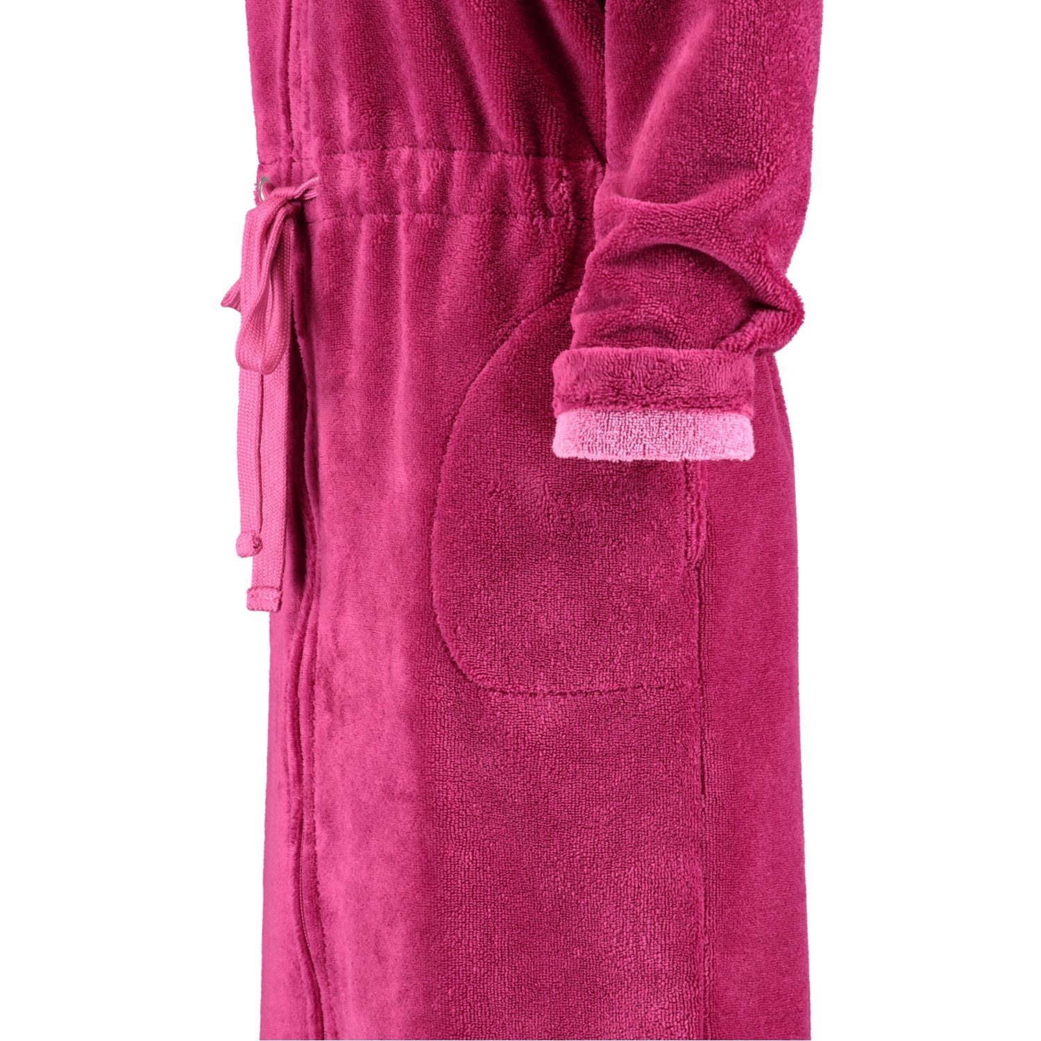Reißverschluss 22 Reißverschluss, pink Baumwollmischung, Damenbademantel Cawö 822, Kurzform, Home Cawö