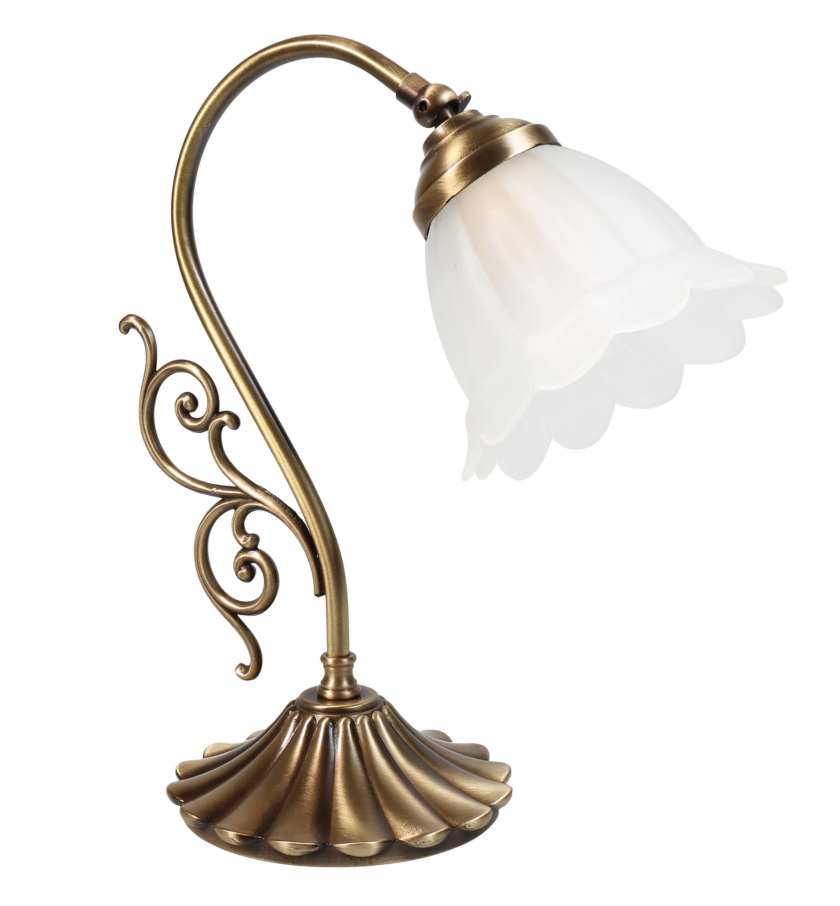 ohne TABLE in Leuchtmittel, Messing Bronze Floral Licht-Erlebnisse Nachttischlampe Premium LAMP, Schlafzimmer E14 Tischlampe