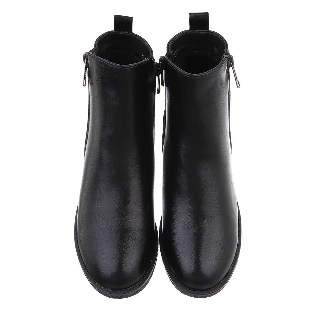 Ital-Design Damen Elegant Keilstiefelette (84338211) Keilabsatz/Wedge Keilstiefeletten in Schwarz