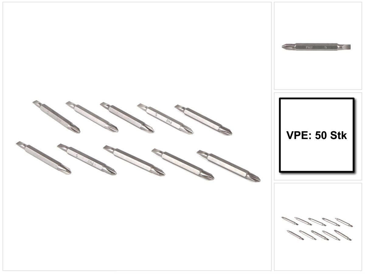 Bohrer- und Bitset Bit Set PH2 65 mm 50 Stück