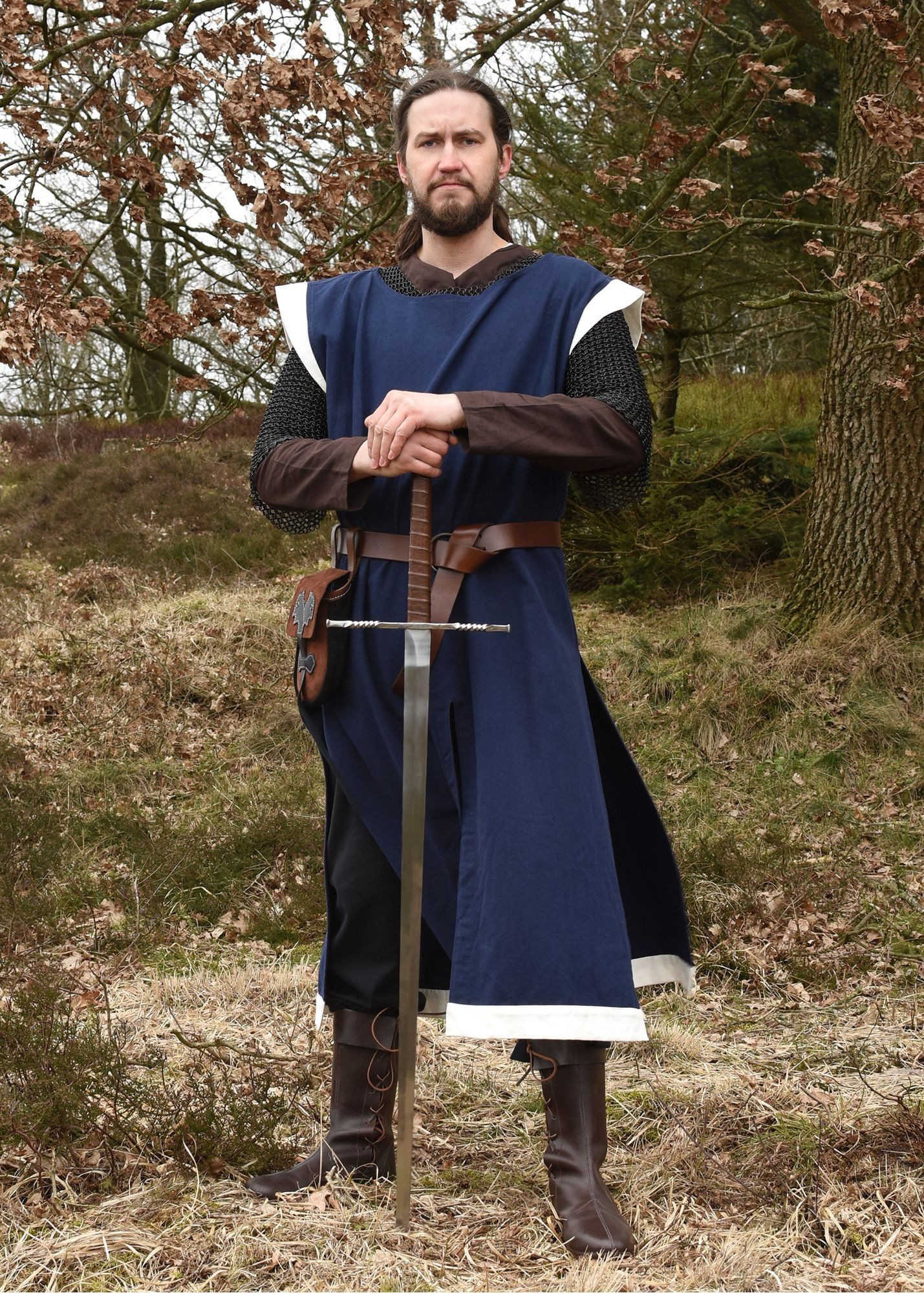Battle Merchant Kostüm Mittelalter Langgürtel aus Leder, 160 cm, braun