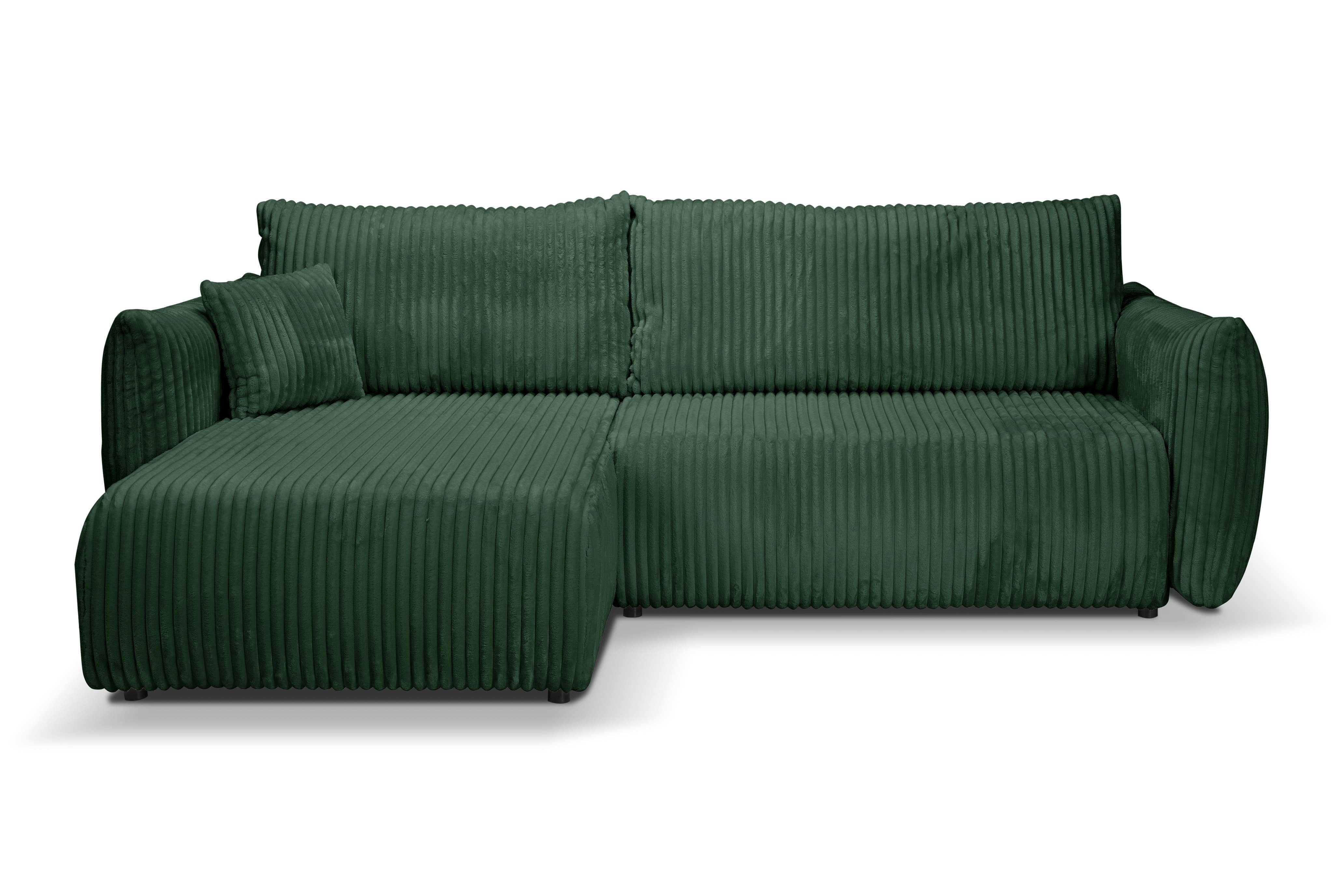 MOEBLO Ecksofa HALLORA, Eckcouch Couch Sofa L-Form Polstergarnitur Wohnlandschaft Polstersofa mit Universelle Ottomane, mit Schlaffunktion und Bettkasten