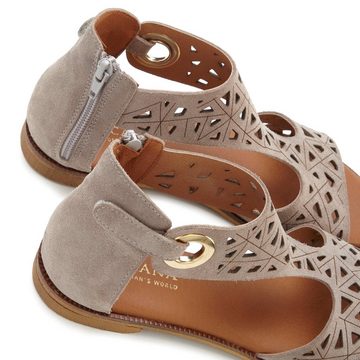 LASCANA Sandale Sandalette, Sommerschuh aus hochwertigem Leder mit Cut-Outs