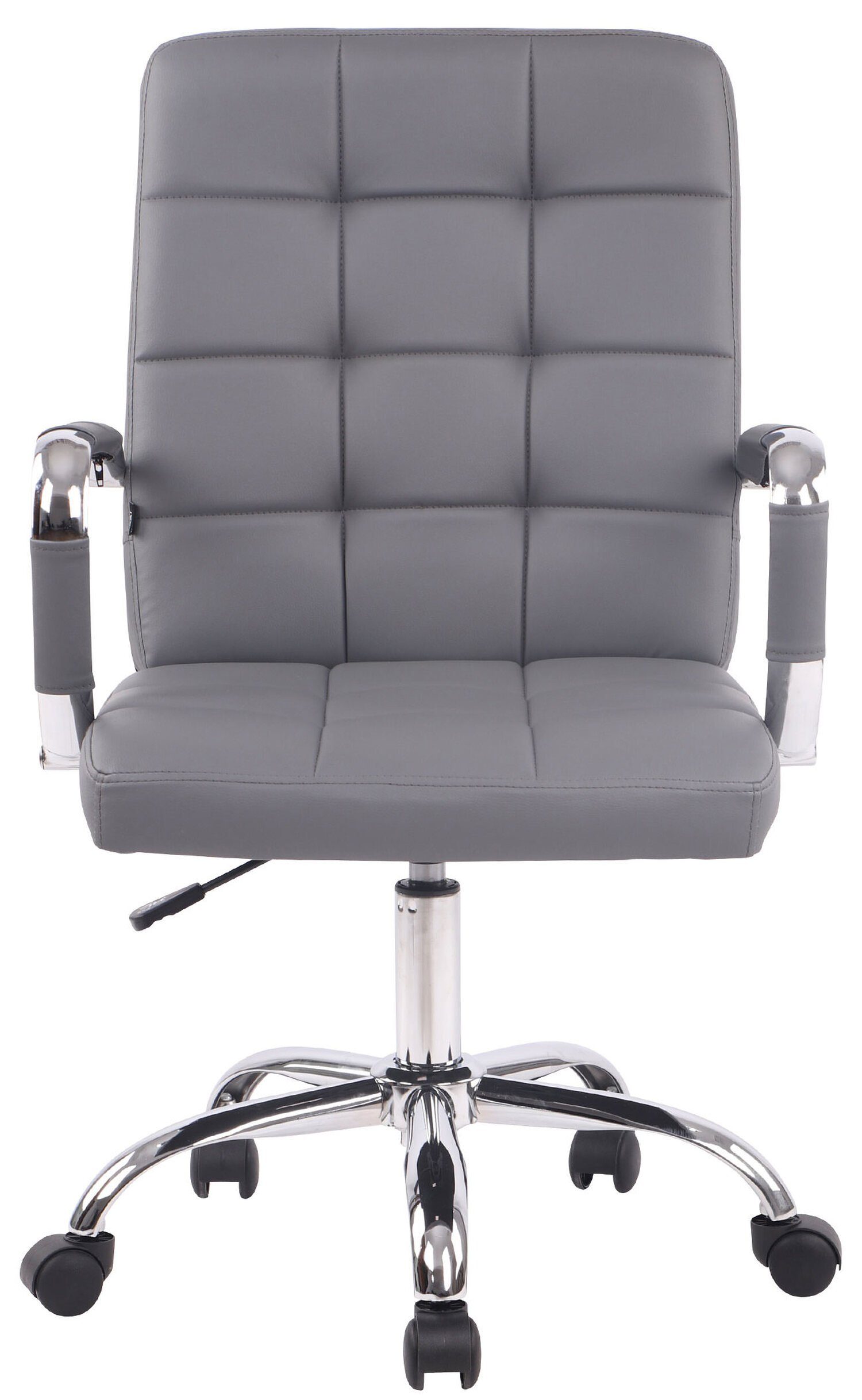 Deal Metall grau Drehstuhl, und Bürostuhl Gestell: höhenverstellbar - bequemer 360° Bürostuhl Sitzfläche: Chefsessel, Kunstleder mit drehbar XXL), V1 - TPFLiving (Schreibtischstuhl, chrom Rückenlehne