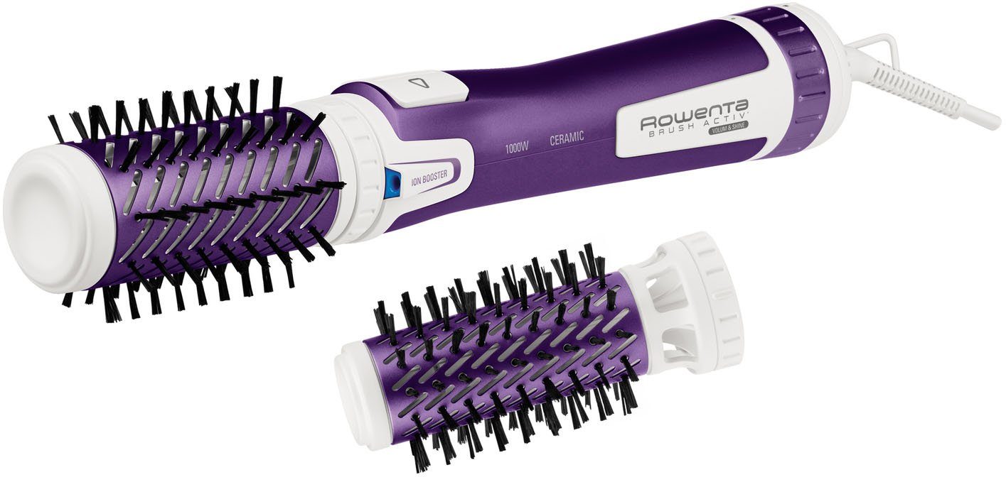 Rowenta Warmluftbürste Brush Activ Volume & Shine, rotierend, 2 Bürstenköpfe, Keramikbeschichtung, 3 Geschwindigkeitsstufen, Kaltstufe, CF9530