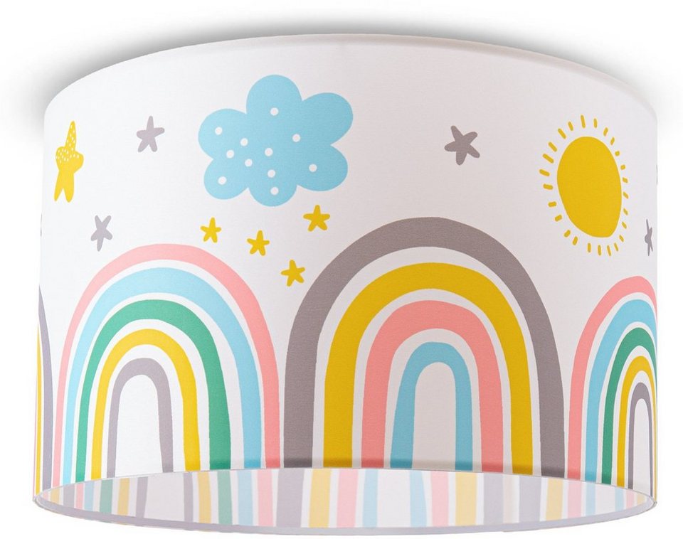 Paco Home Deckenleuchte Tweet 462, ohne Leuchtmittel, Lampe Kinderzimmer  Deckenlampe Regenbogen Sonne Wolken Sterne E27