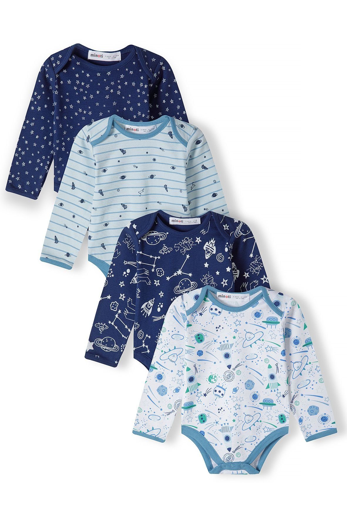 MINOTI Langarmbody im 4er-Pack (0-18m) Dunkelblau