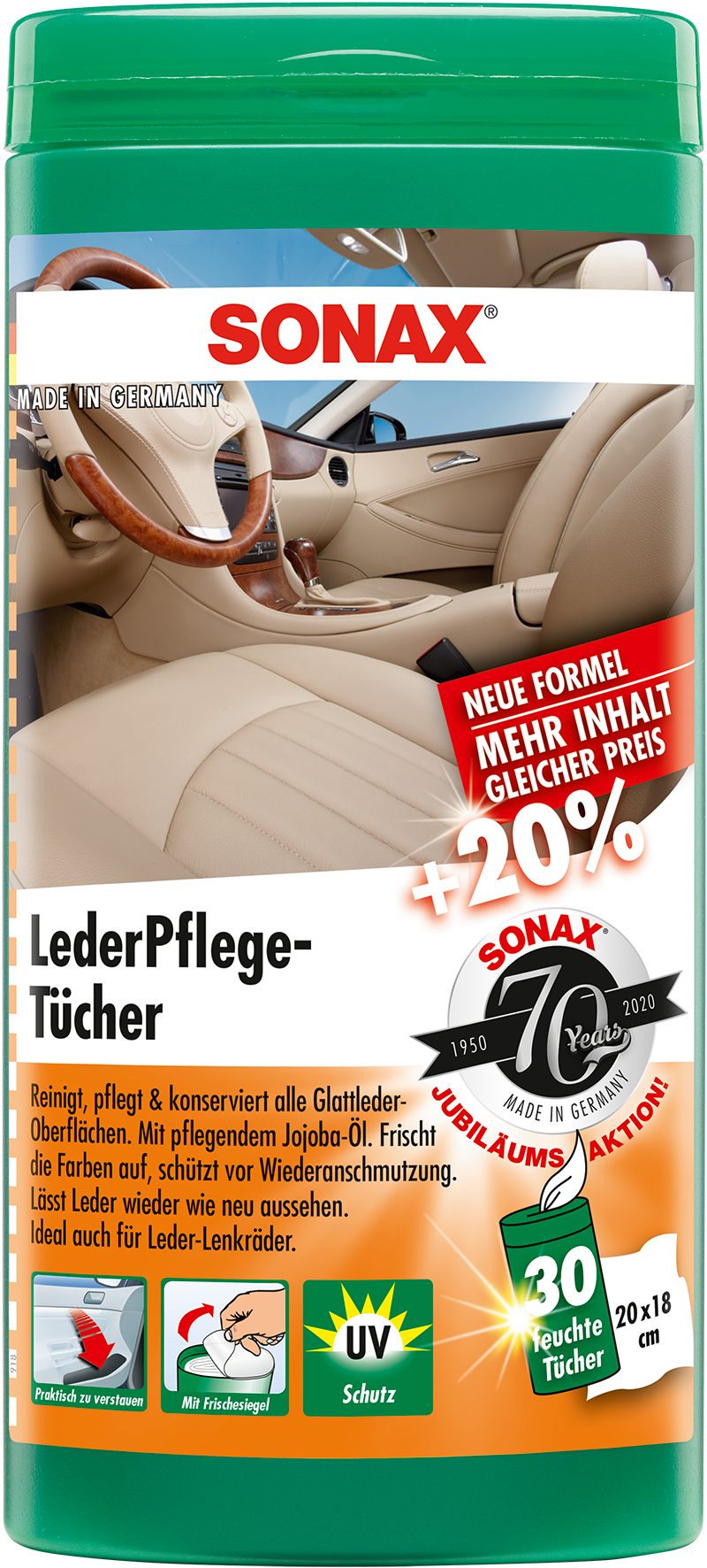 Sonax SONAX LederPflegeTücher (25er Box) Auto-Reinigungsmittel