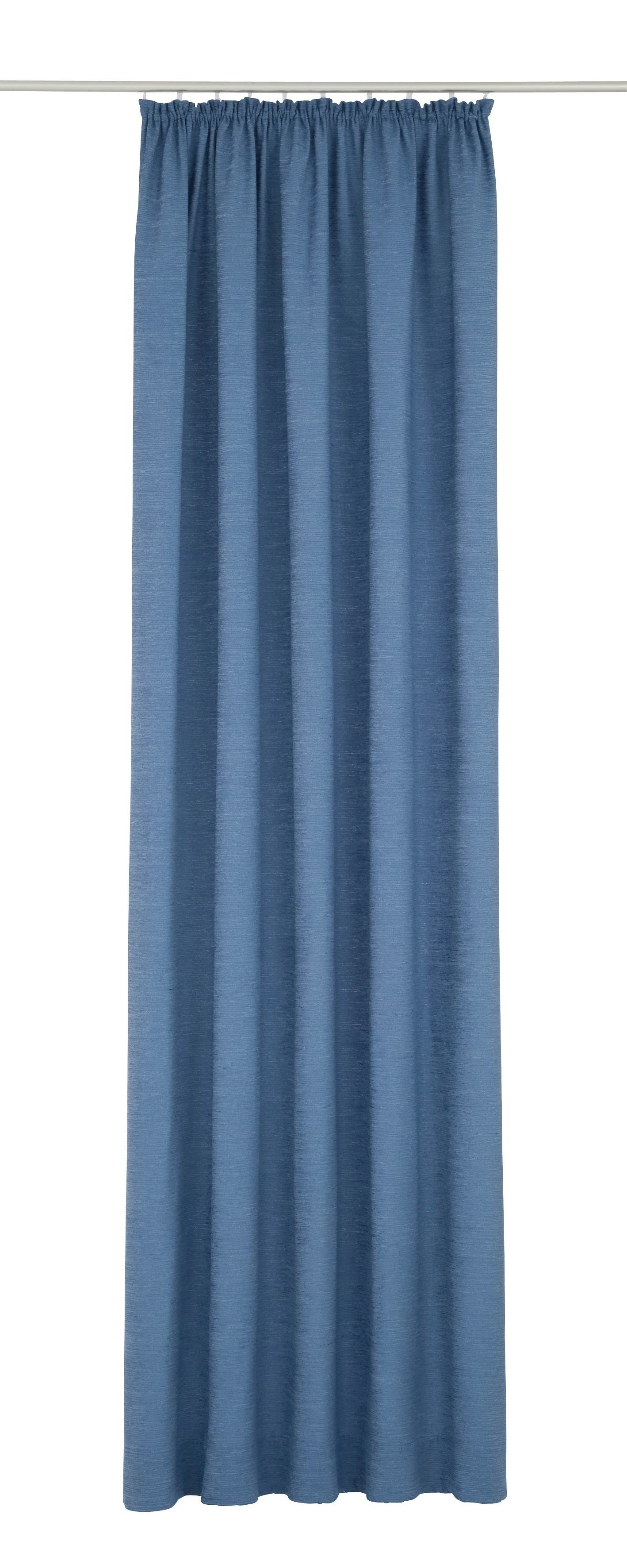 Vorhang Toco-Uni, Wirth, Kräuselband (1 blau blickdicht, Chenille St)