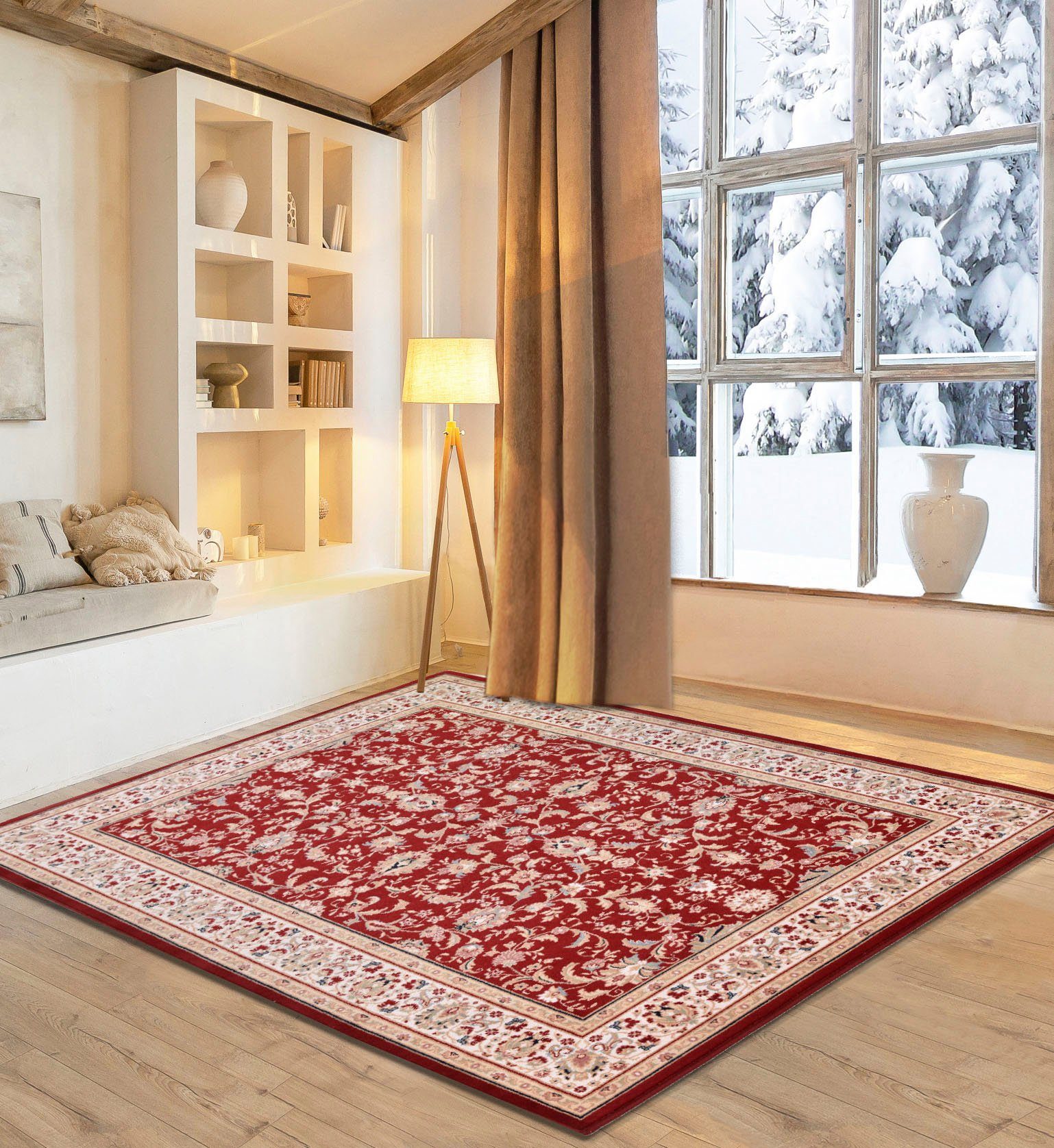 OTTO home Wollteppich Oriental D2, rechteckig, Höhe: 10 mm, reine Wolle, Orient-Optik, Wohnzimmer