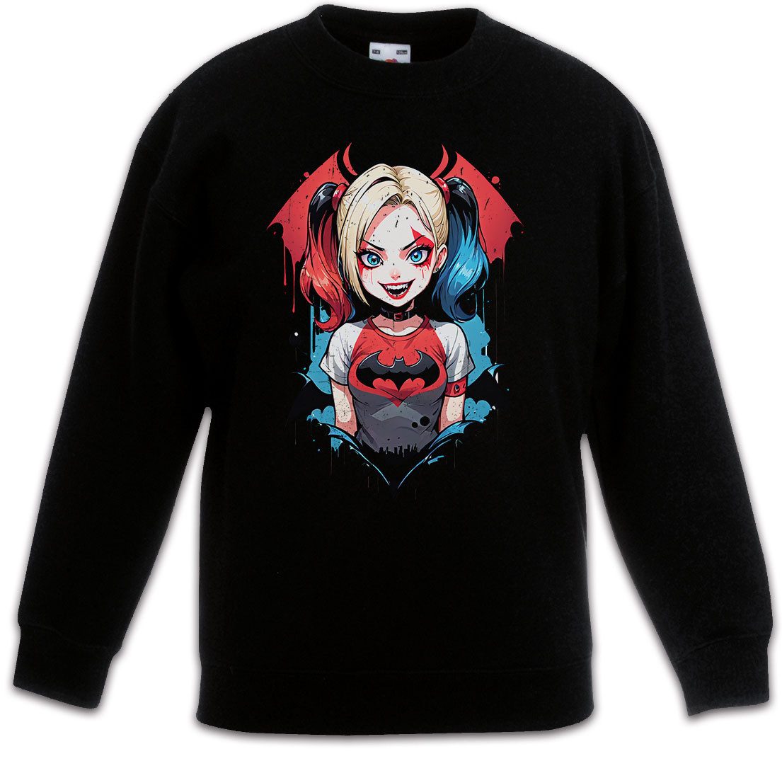 Sweatshirt Harley Batcave Girl Kinderpullover Bat Logo Quinn Anime Gotham Batman