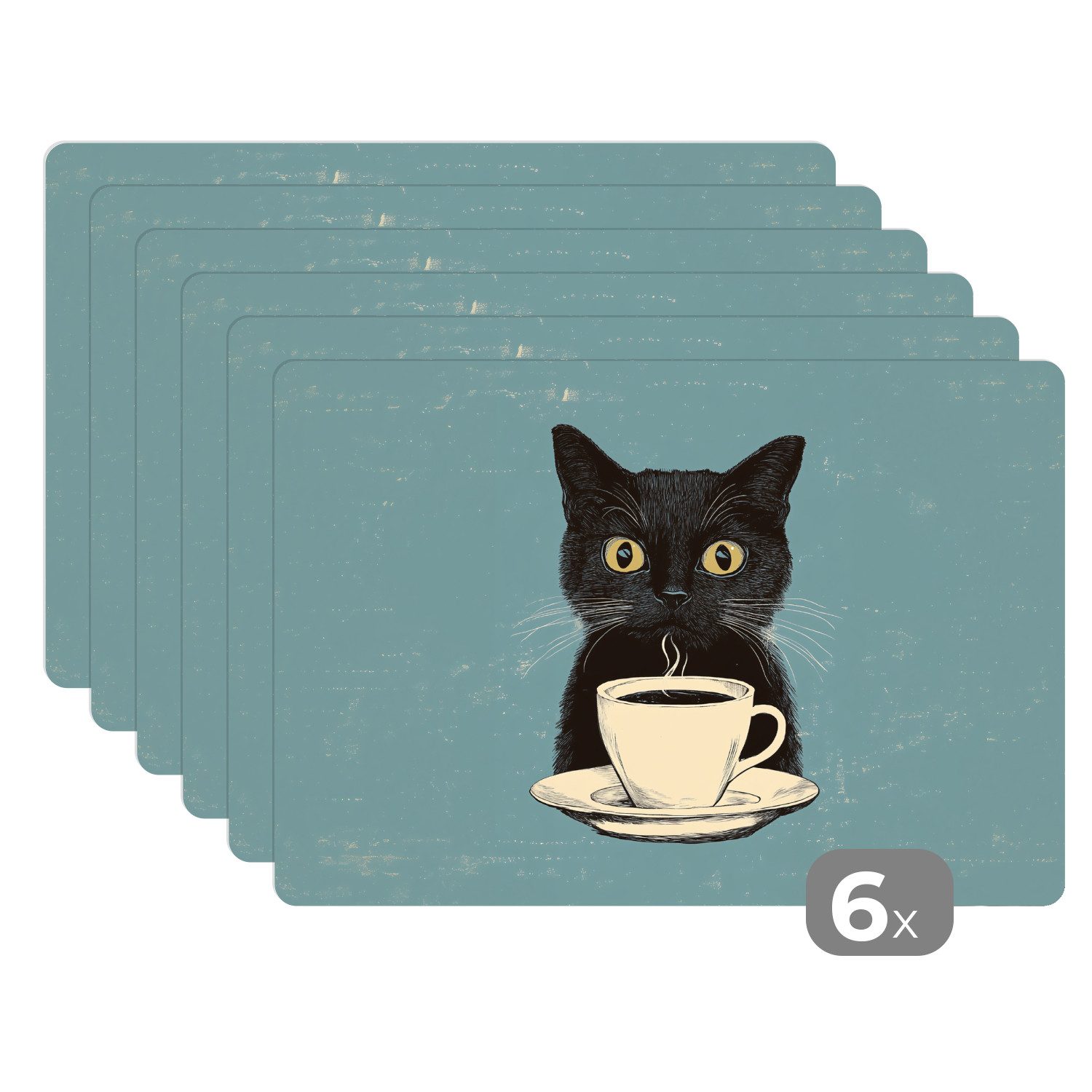 MuchoWow Platzset Katze - Schwarz - günstig online kaufen