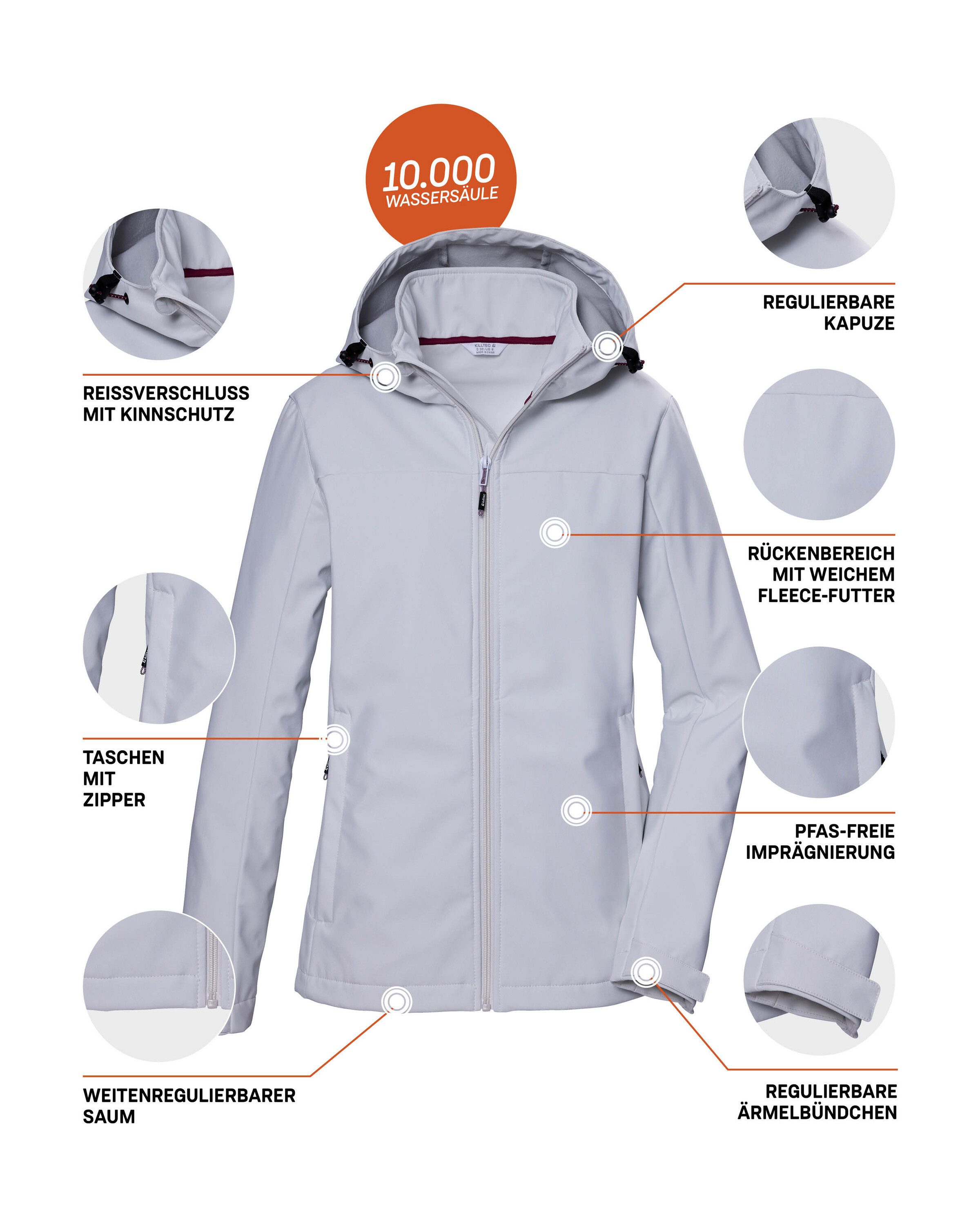 Killtec Softshelljacke KOS 102 WMN SFTSHLL JCKT Wasserabweisende, atmungsaktive Softshelljacke, PFAS-frei imprägniert