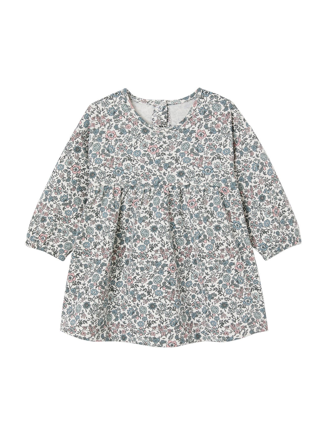 vertbaudet A-Linien-Kleid Mädchen Baby-Set: Kleid, Strickjacke & Haarband