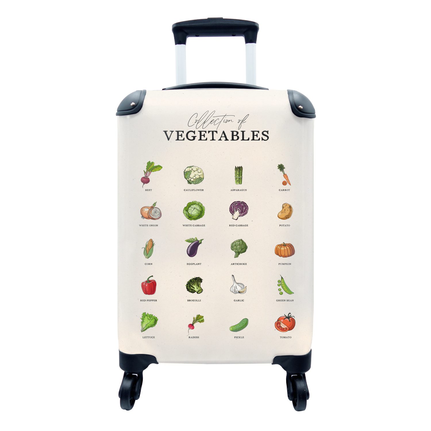 MuchoWow Handgepäckkoffer Küche - Lebensmittel - Gemüse, 4 Rollen, Reisetasche mit rollen, Handgepäck für Ferien, Trolley, Reisekoffer