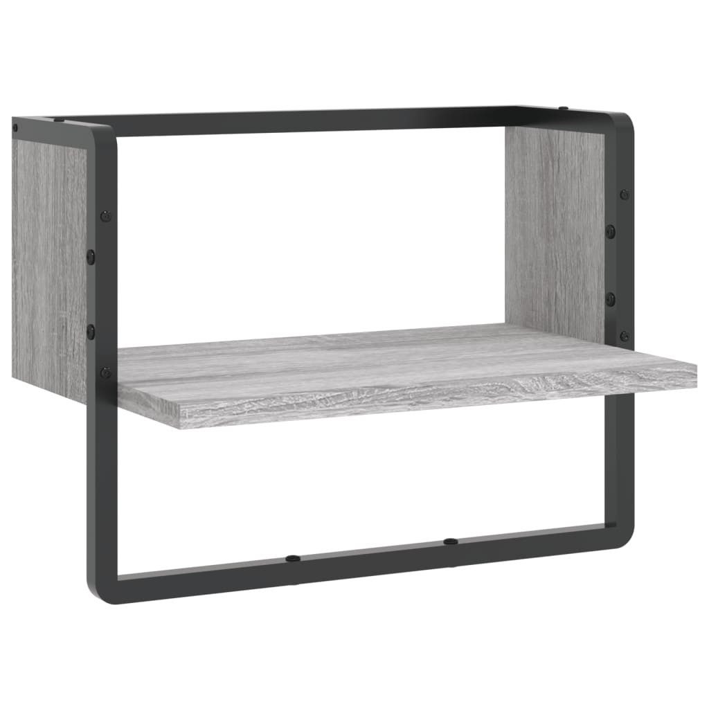 vidaXL Regal Wandregal mit Stange Grau günstig online kaufen