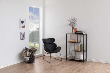 ebuy24 Relaxsessel Cazy Sessel in schwarzen Kunstleder und schwarzen (1-St)