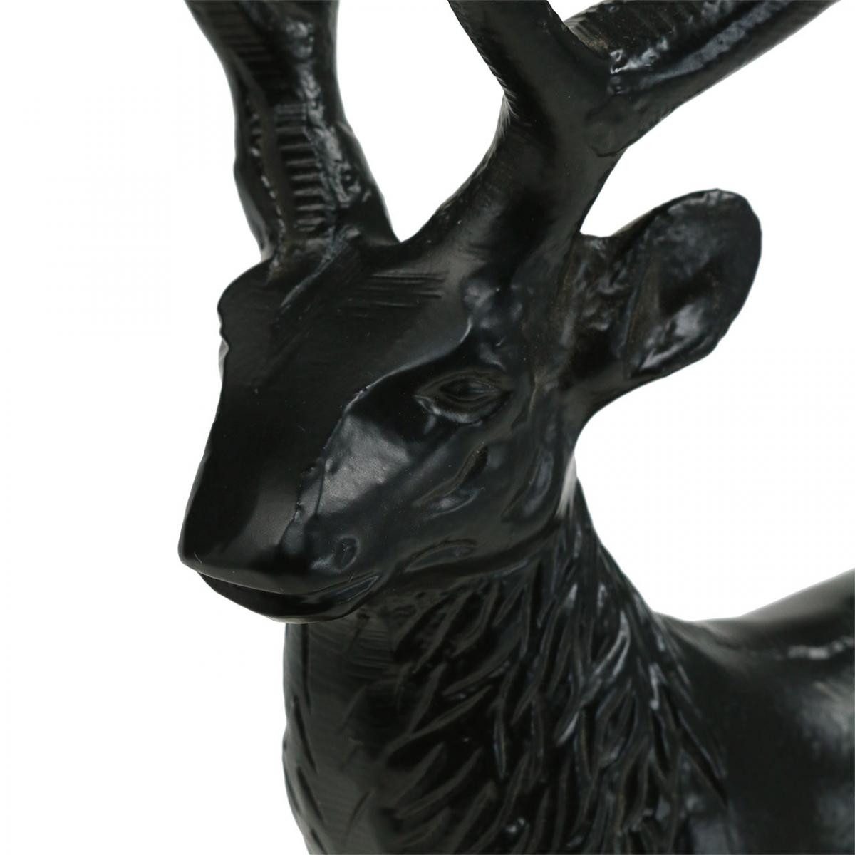 Florists Products Weihnachtsmann Eleganter Deko Hirsch Rentier aus Metall und Holz in Schwarz