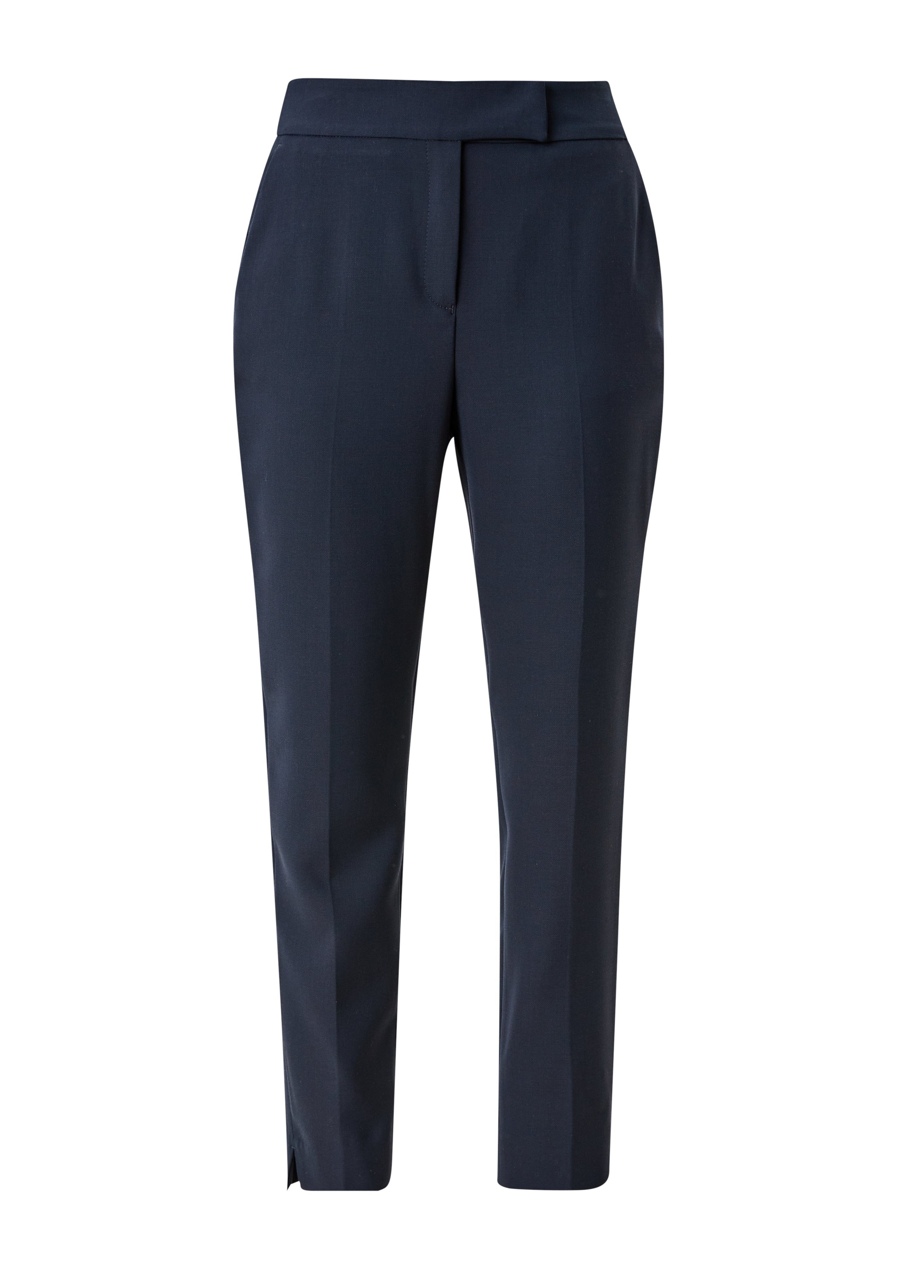 asymmetrischem s.Oliver BLUE LABEL mit Hakenverschluss BLACK 7/8-Hose