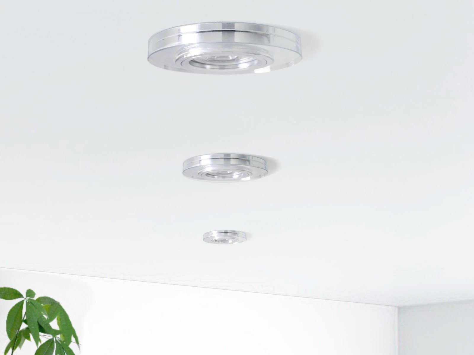 SSC-LUXon LED Einbaustrahler Dimmbarer rund, Echtglas Neutralweiß 4,9W, spiegelnd, klar LED-Einbaustrahler
