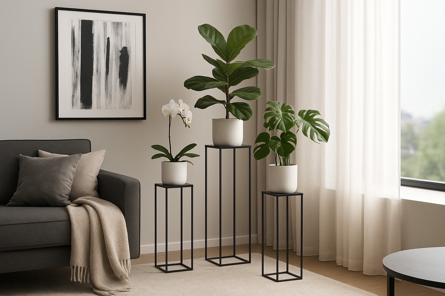 moebel-direkt-online Blumentisch Iris (In drei Farben lieferbar, In drei Höhen lieferbar), aus Metall
