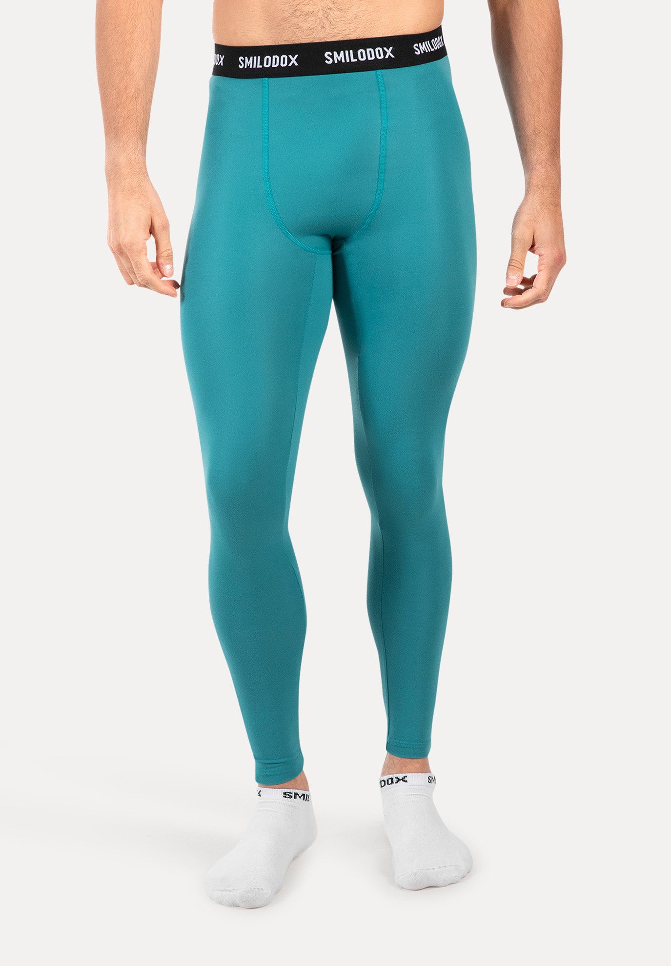 Smilodox Lauftights Xion, Funktionale Kompressionshose, Elastischer Bund, 3D Rubber Print Baselayer Tights Atmungsaktiv Trainingshose Sport Alltag Freizeit