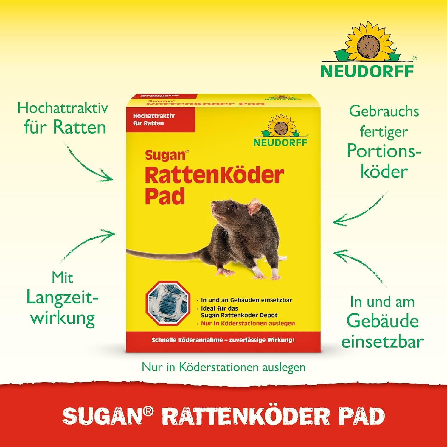 Thumbnail - Neudorff Gift-Rattenköder Sugan, 200 g, Ratten effektiv und sicher bekämpfen