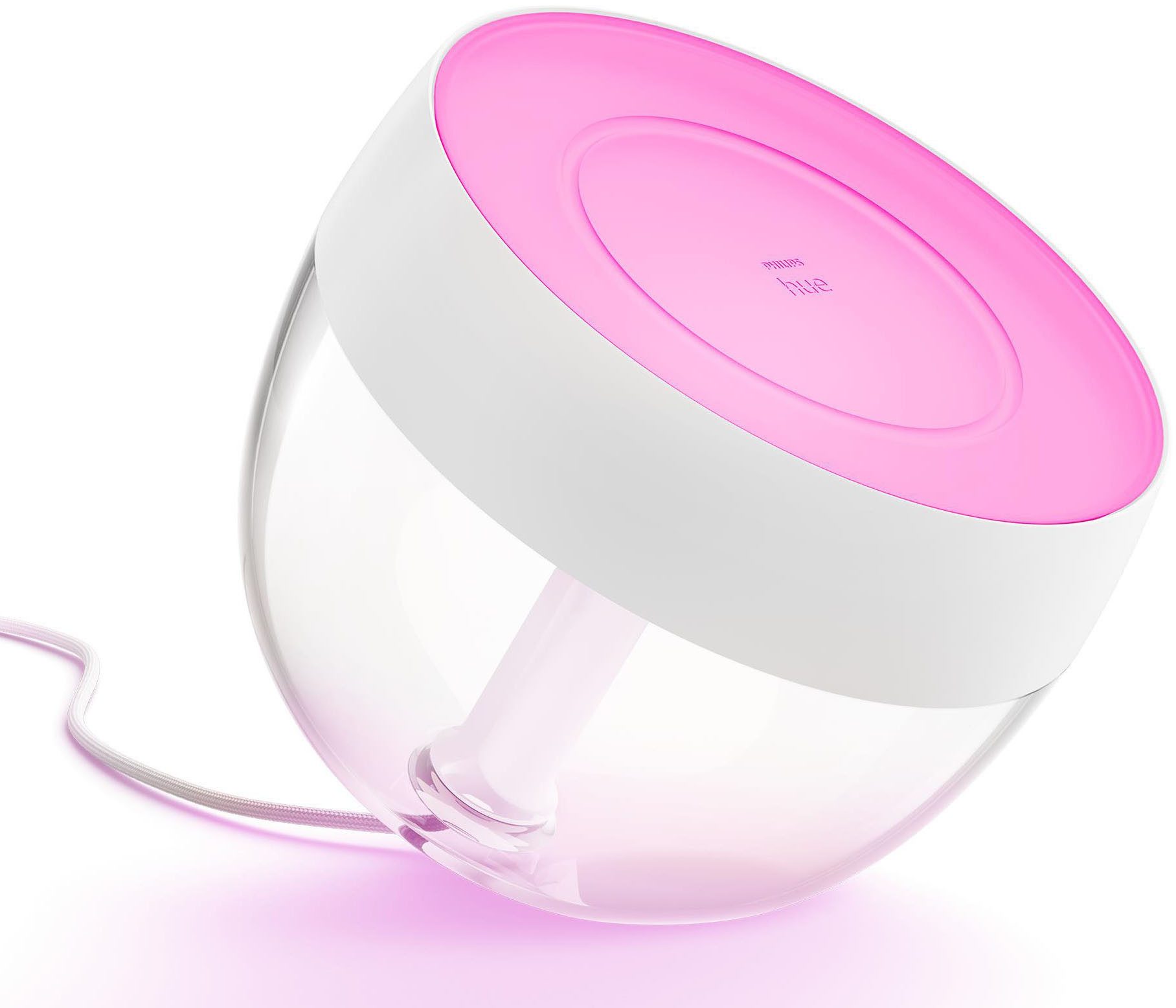 Philips Hue Smarte LED-Leuchte White & Color Ambiance Iris Tischleuchte weiß, Abschaltautomatik, Bluetooth, CCT - über Fernbedienung, Dimmfunktion, Farbsteuerung, Farbwechsel, Leuchtdauer einstellbar, Memoryfunktion, Nachtlichtfunktion, RGB, Smart Home, Timerfunktion, dimmbar über Fernbedienung, erweiterbar, mehrere Helligkeitsstufen, LED wechselbar, RGB