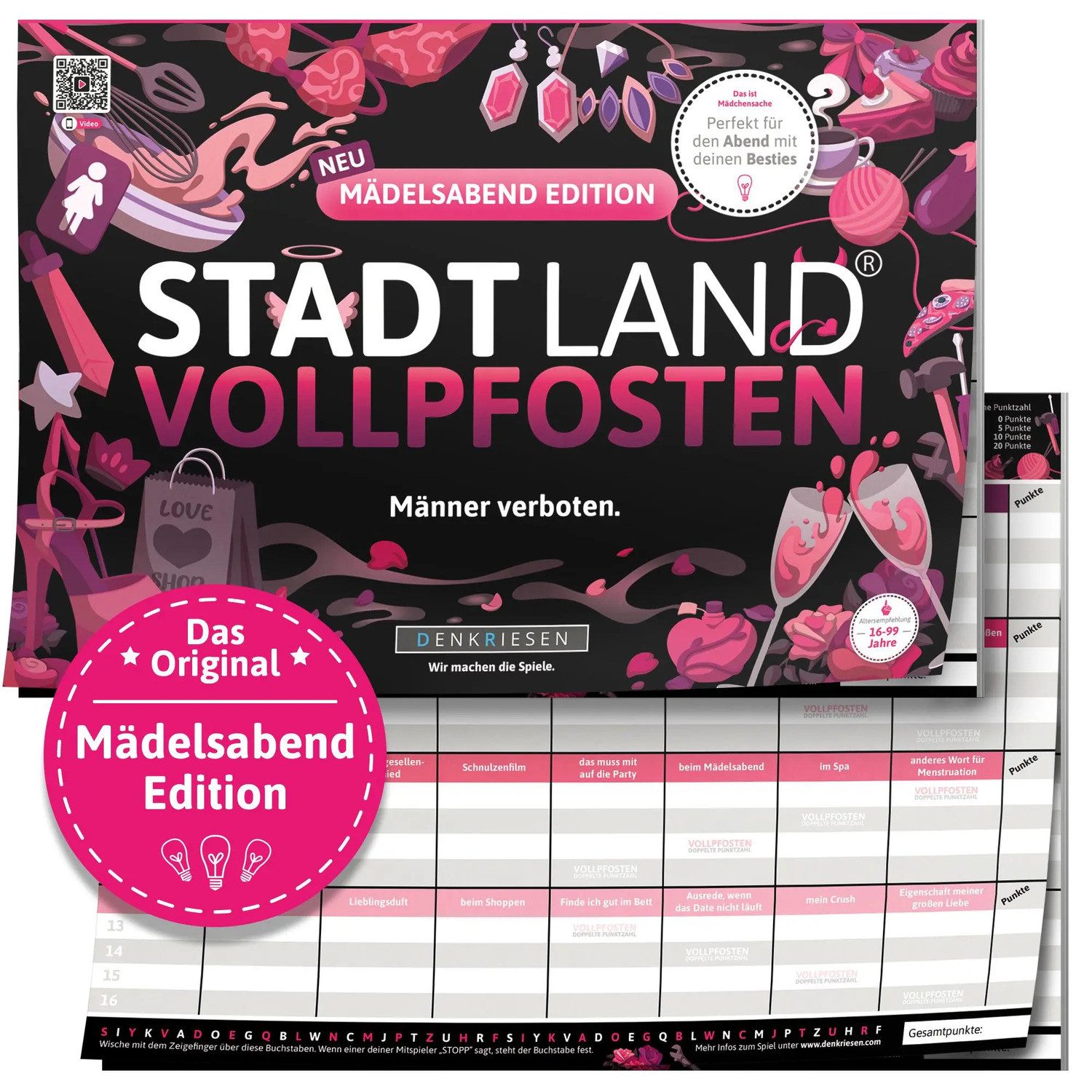 Spiel DENKRIESEN - STADT LAND VOLLPFOSTEN® - MÄDELSABEND EDITION "Männer...
