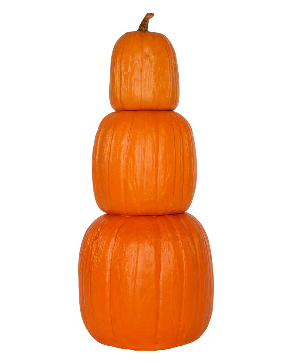 Horror-Shop Dekoobjekt 3-teiliger Kürbisturm zum Stapeln 58cm