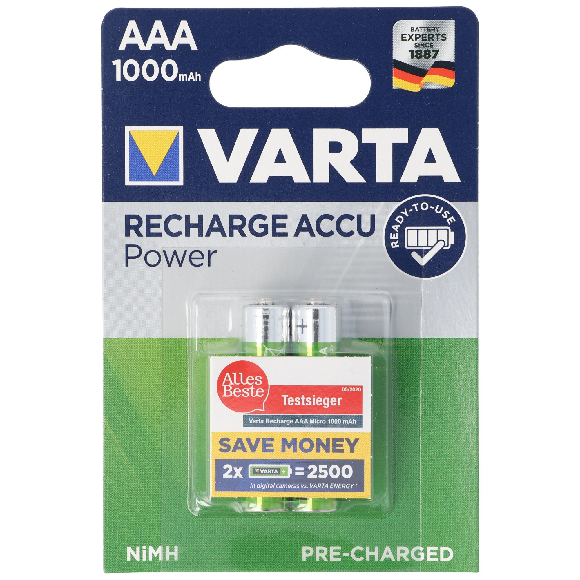 VARTA Varta 5703 Ready2Use Accu Micro 1000mAh 2er Pack Akku 1000 mAh (1,2 V)