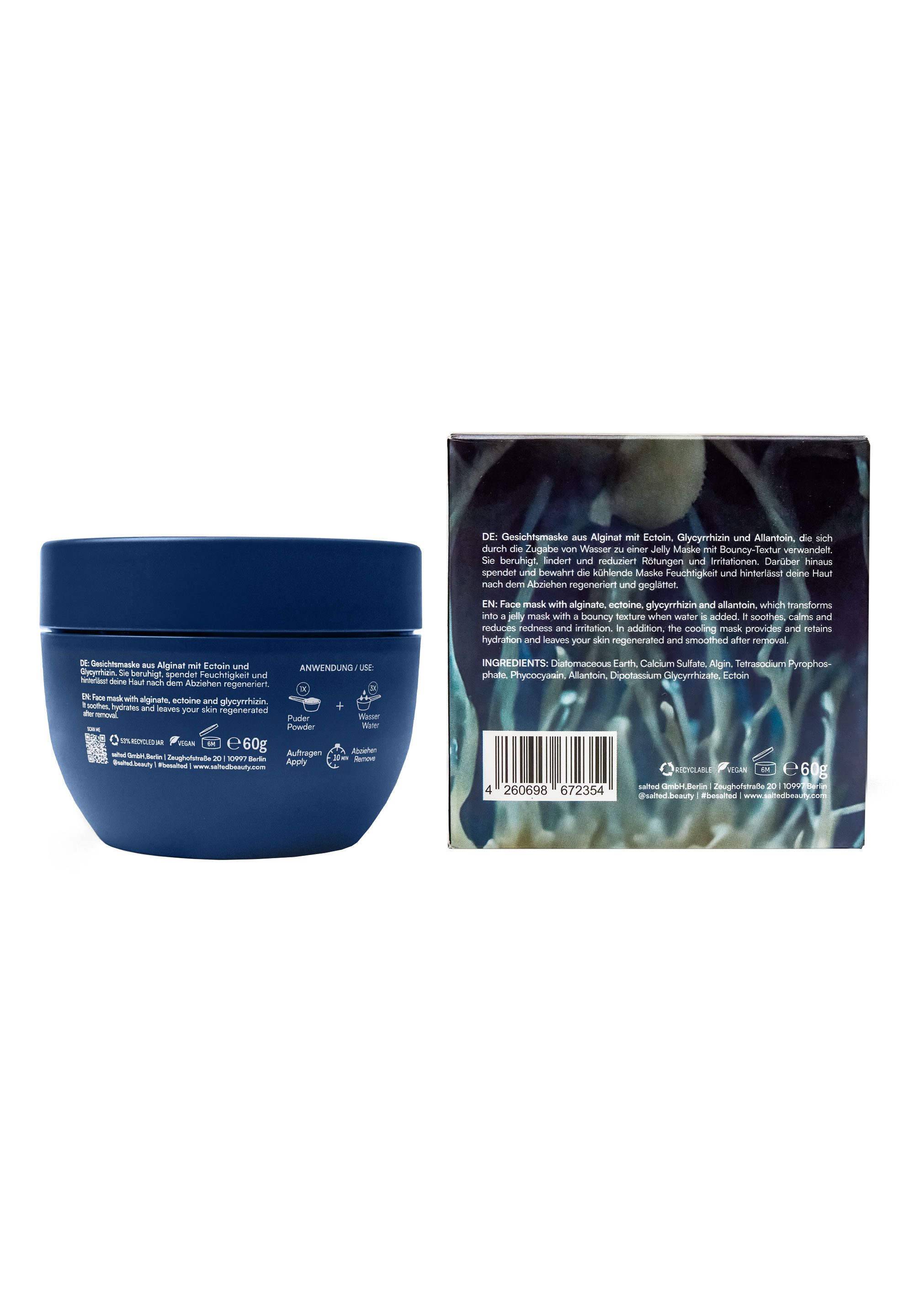 salted. Gesichtsmaske Jelly Coat Mask Calm, ohne Duft, mit Ectoin
