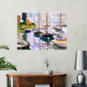 Posterlounge Poster Claude Monet, Voiliers sur la Seine, Wohnzimmer Maritim Malerei