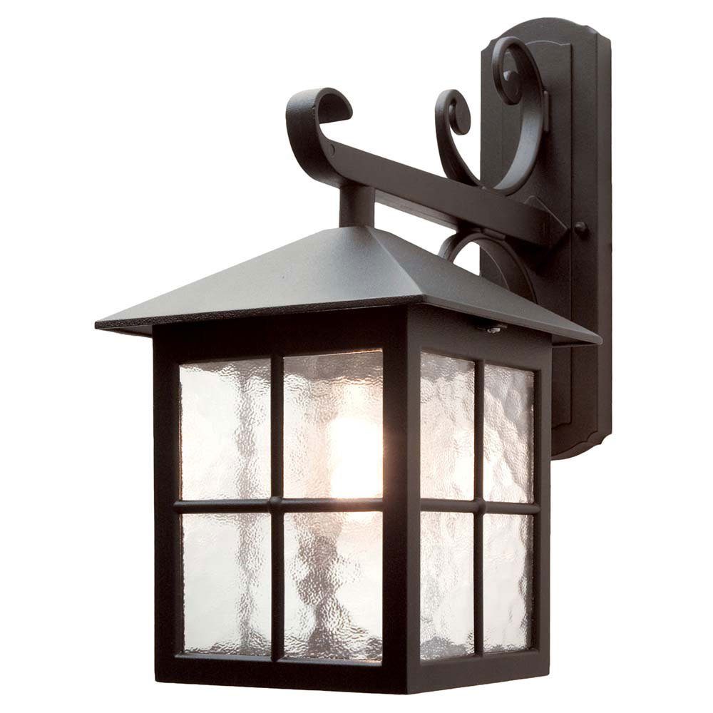 Elstead LIGHTING Außen-Wandleuchte, Leuchtmittel nicht inklusive, Außenleuchte Wandlampe ALU-Druckguss Glas H 40 cm Gartenlampe