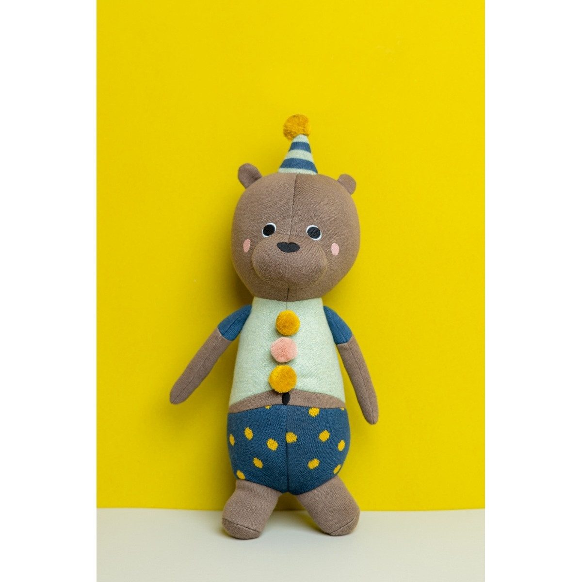 Ava & Yves Kuscheltier Kuscheltier Bär Bent 36cm mit Partyhut Stofftier Plüschtier