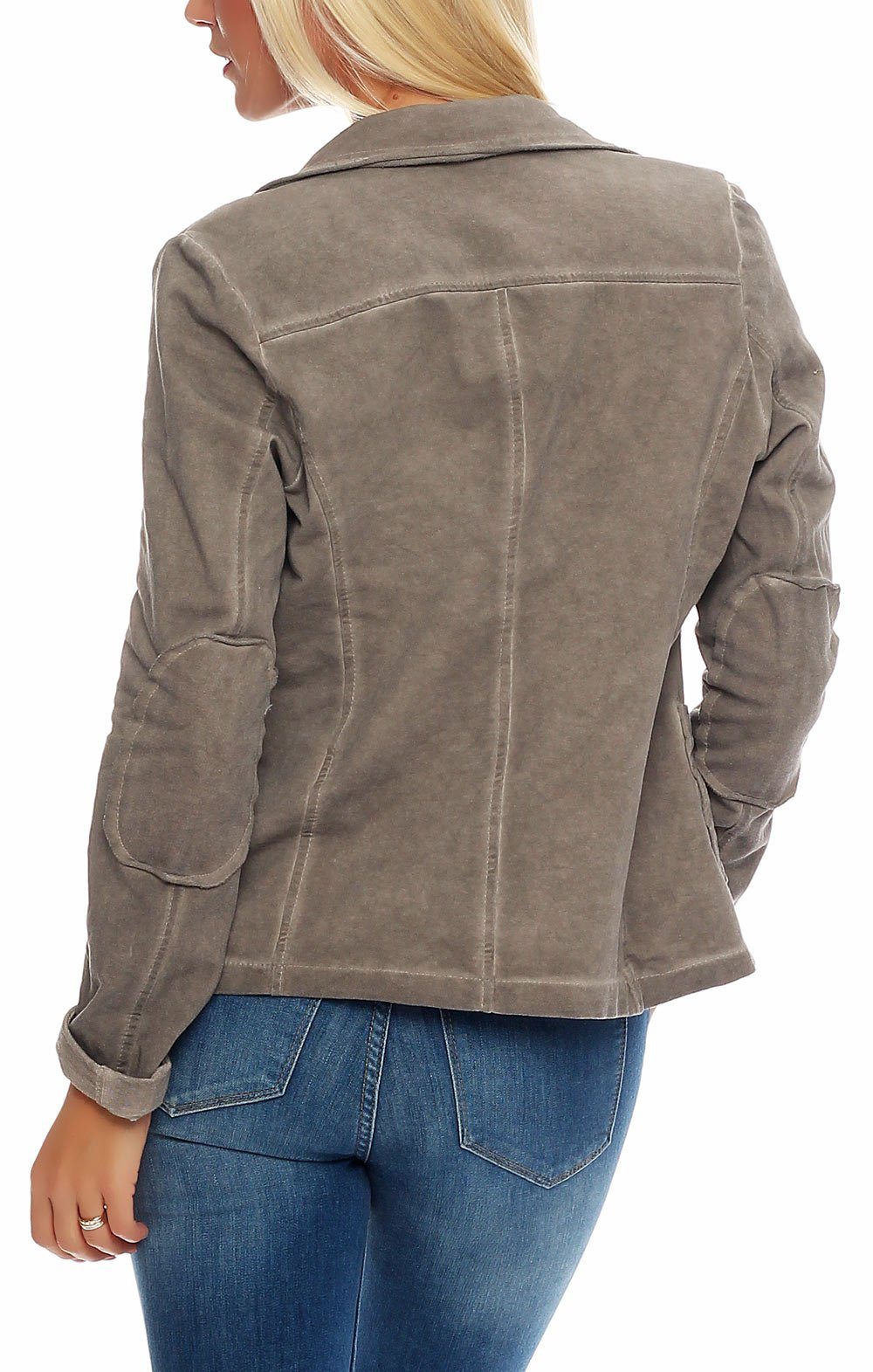 malito more than fashion Jackenblazer malito Damen Blazer im Washed Style, Sakko im Basic Look, Kurzjacke Blazer in Used-Look Optik