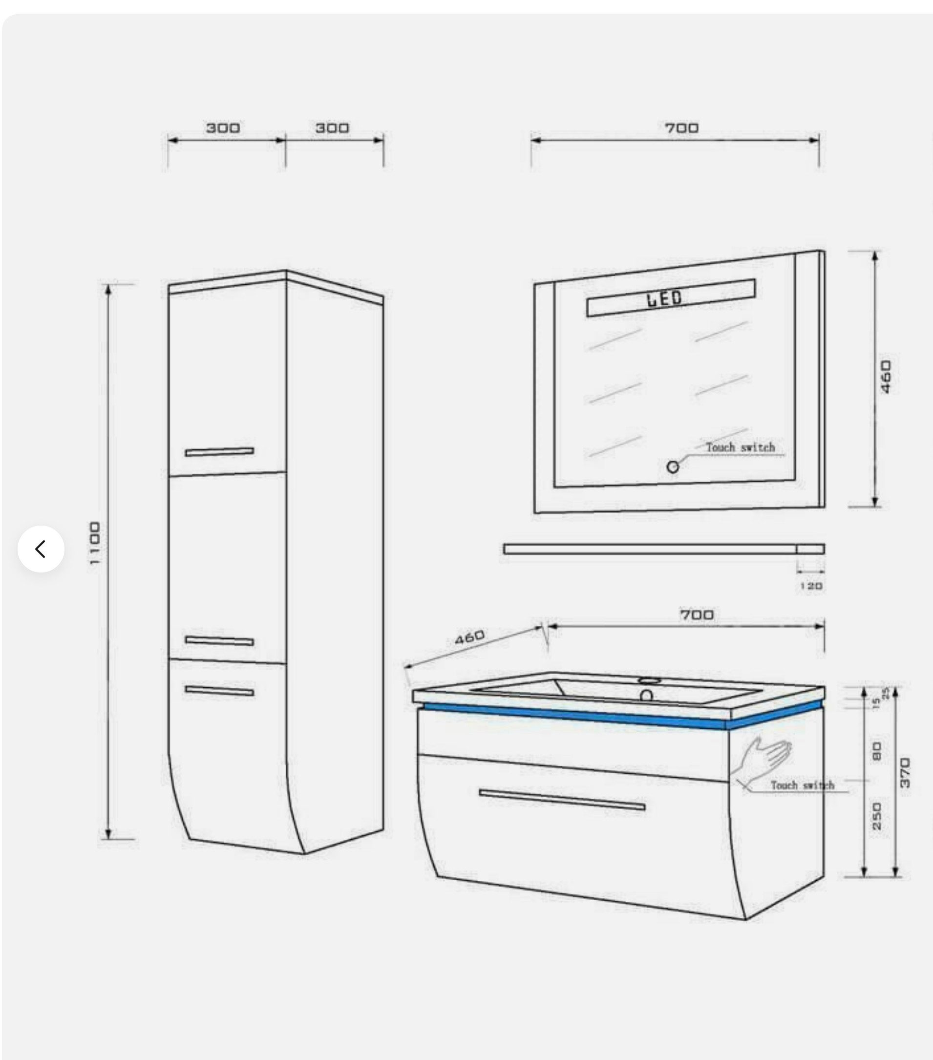 Homeline Badmöbel-Set Badmöbel Set Weiß Hochglanz lackiert LED System tausc günstig online kaufen
