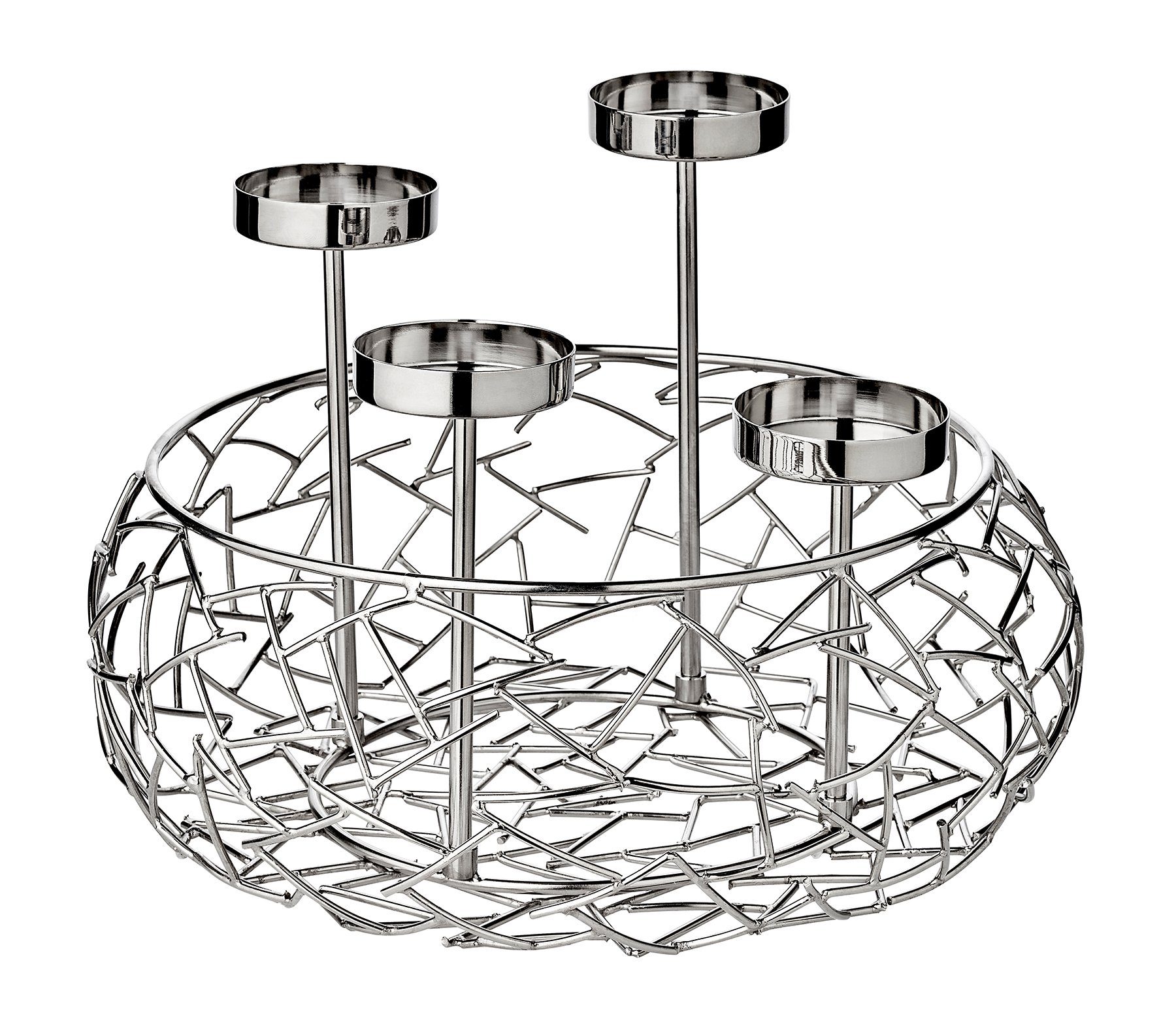 EDZARD Adventskranz Milano Up, Silber-Optik, glänzend, vernickelt, Ø 30 cm