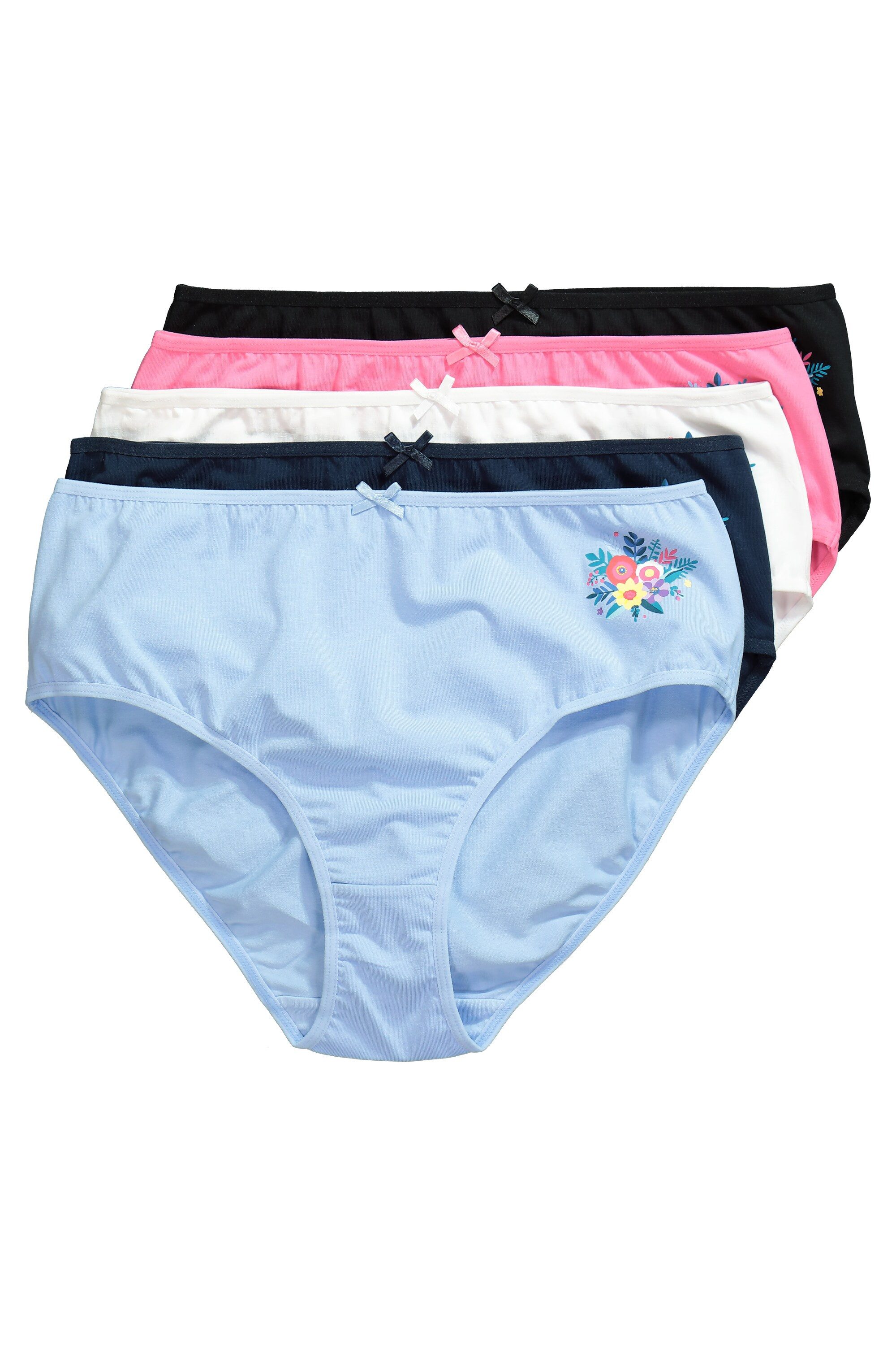 Ulla Popken Midislip Midislips 5er-Pack kleines Blumen-Motiv
