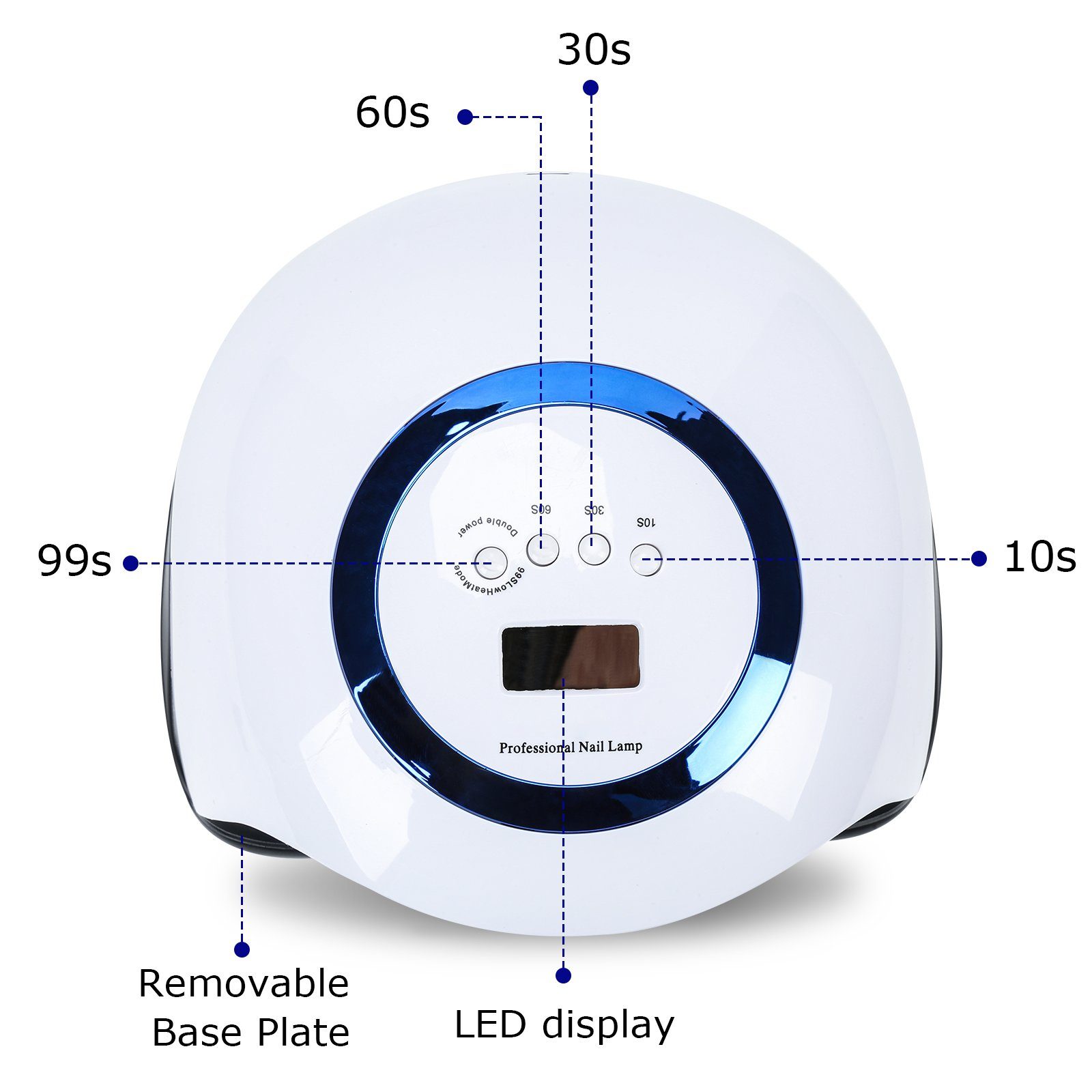 Lospitch Lichthärtungsgerät Nageltrockner NagelLampe UV Sekunden 10 Timer, mit LED 4 Lichthärtungsgerät,168W Hochgeschwindigkeitstrocknung