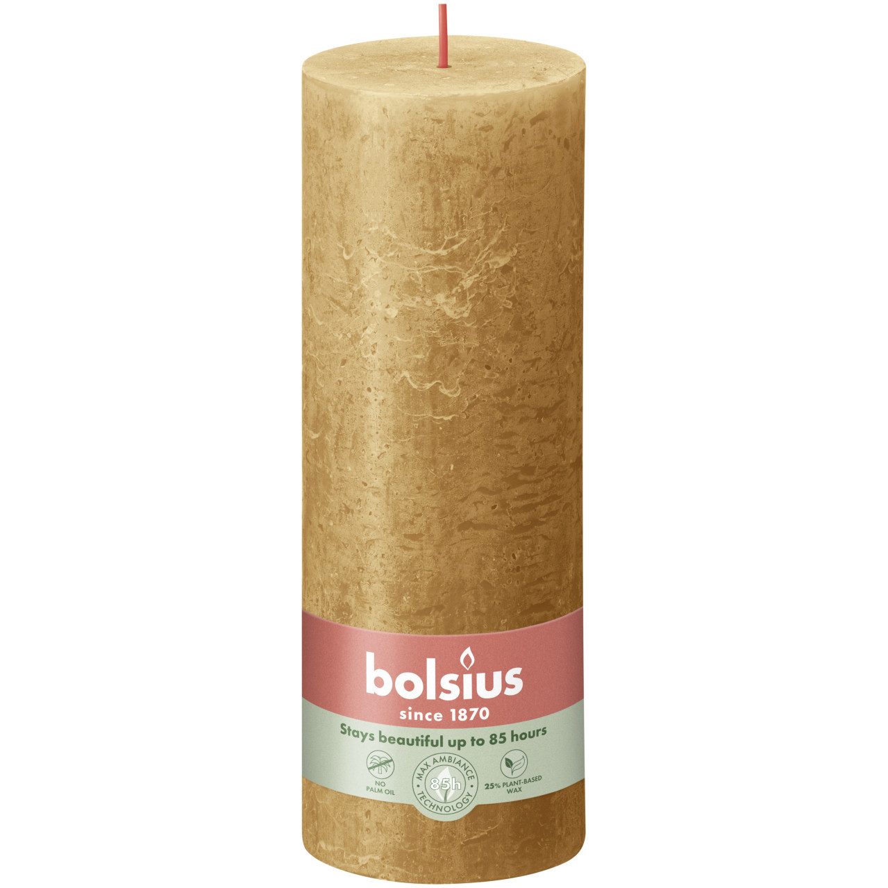 Bolsius Stumpenkerze Bolsius Rustik Stumpenkerze 190/68 mm Gewürzbraun
