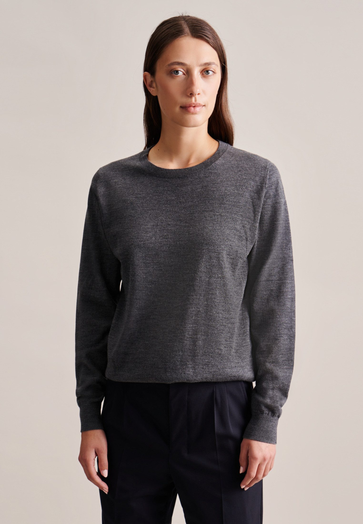 seidensticker Strickpullover "Schwarze Rose" Rundhals Uni günstig online kaufen