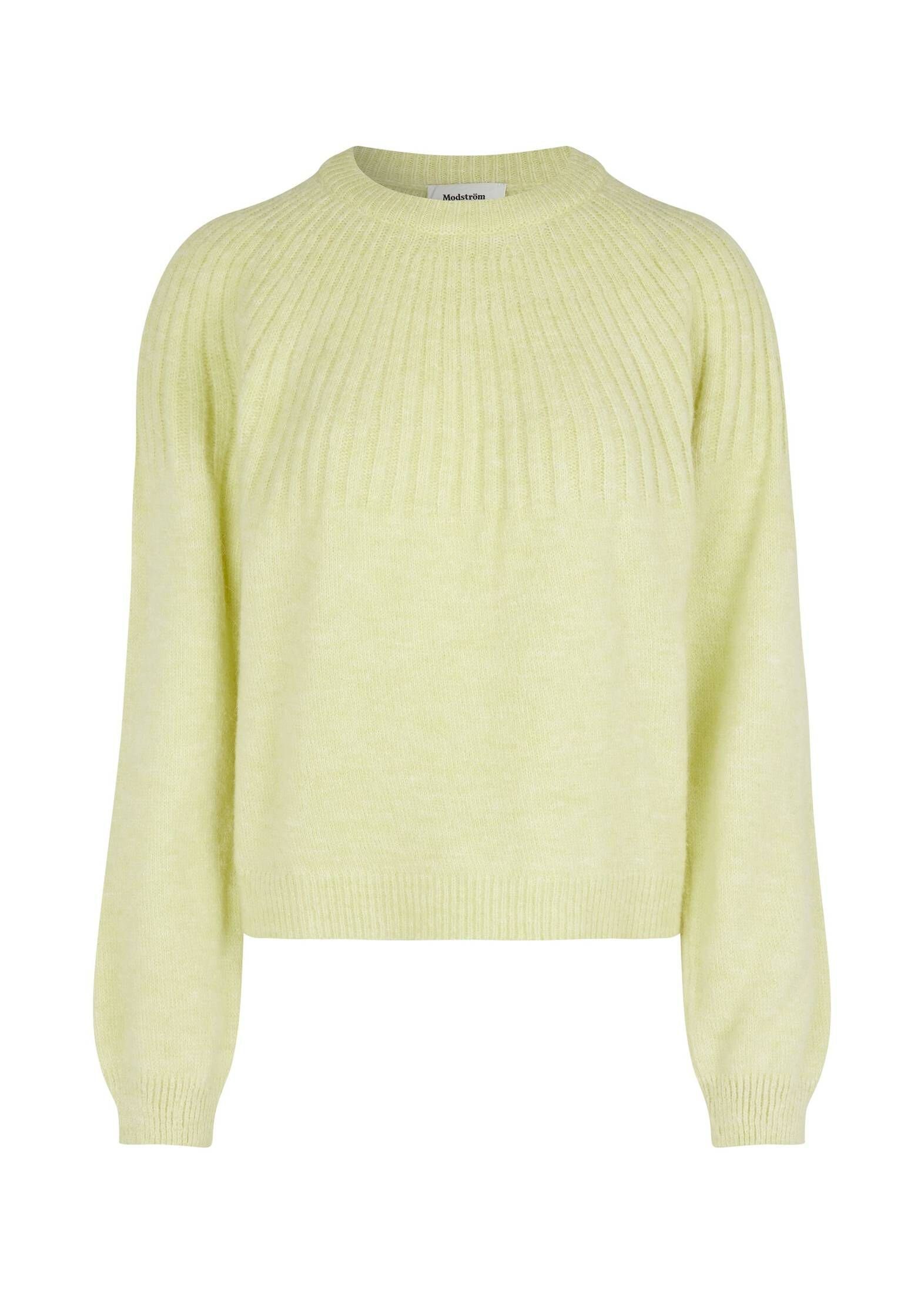 O-NECK Damen Pullover (31) (1-tlg) Modström gelb T-Shirt TRUCE