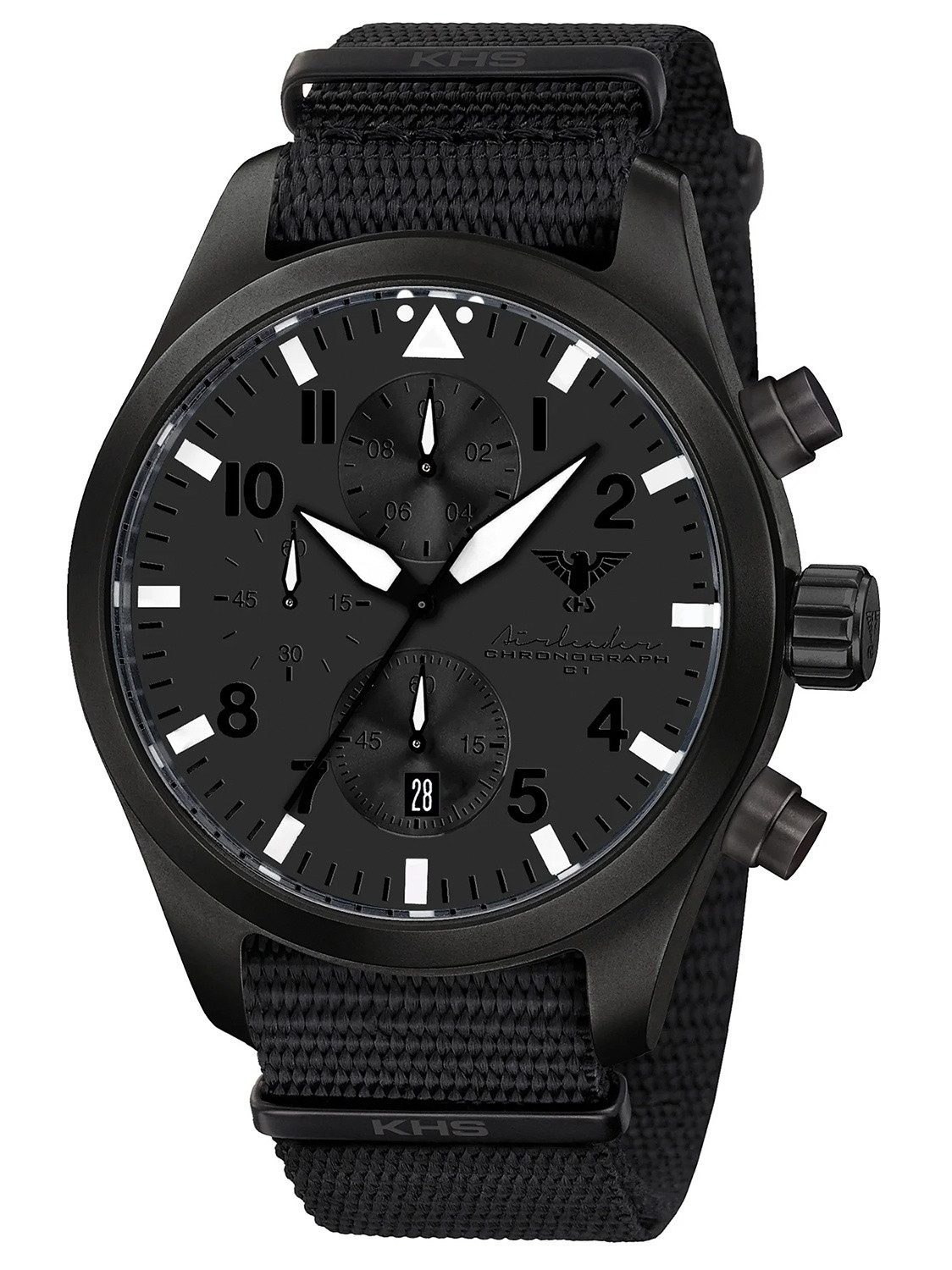 KHS Schweizer Uhr Airleader Stahl Schwarz XTAC