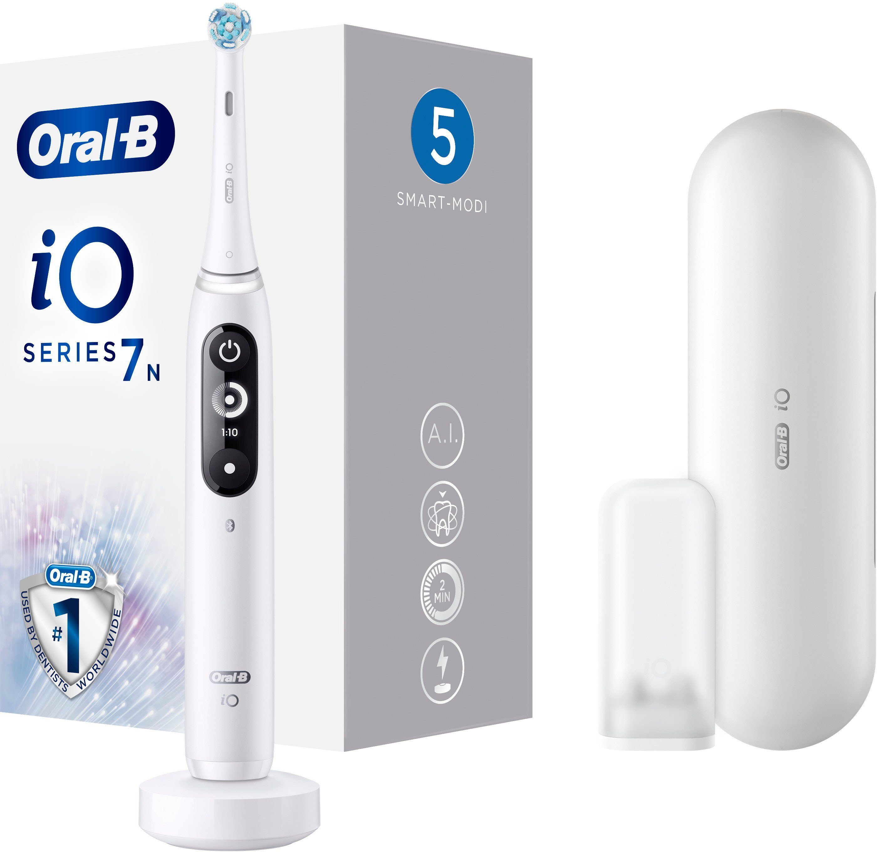 Oral B Elektrische Zahnbürste iO Series 7N, Aufsteckbürsten: 1 St.,  Magnet-Technologie