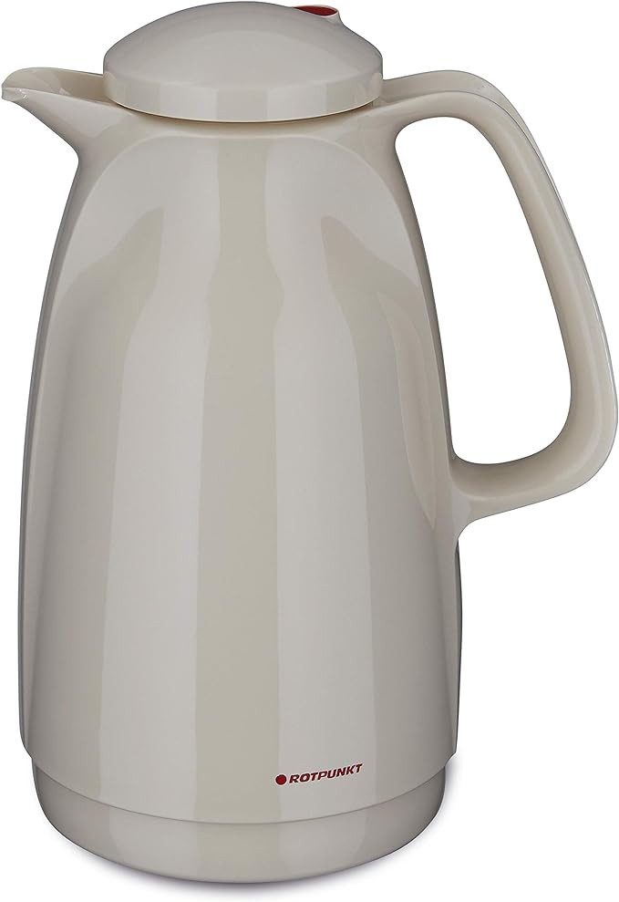 ROTPUNKT Isolierkanne 1,5 Liter Glaseinsatz I hochwertig I langlebig I 24 Std heiß, 1.5 l, (Kaffeekanne I Teekanne), Glaskolben aus doppelwandigem Rosalin-Glas