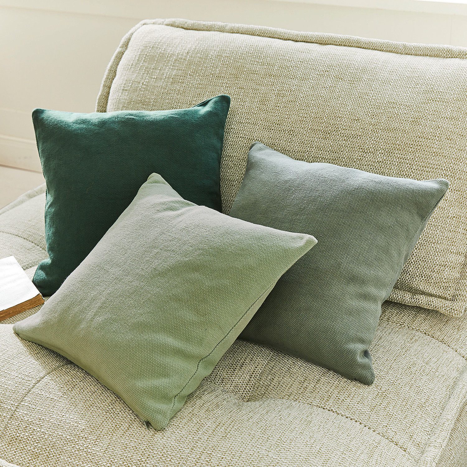 Mirabeau Kissenhülle Kissenhülle 3er Set Alienor grün günstig online kaufen