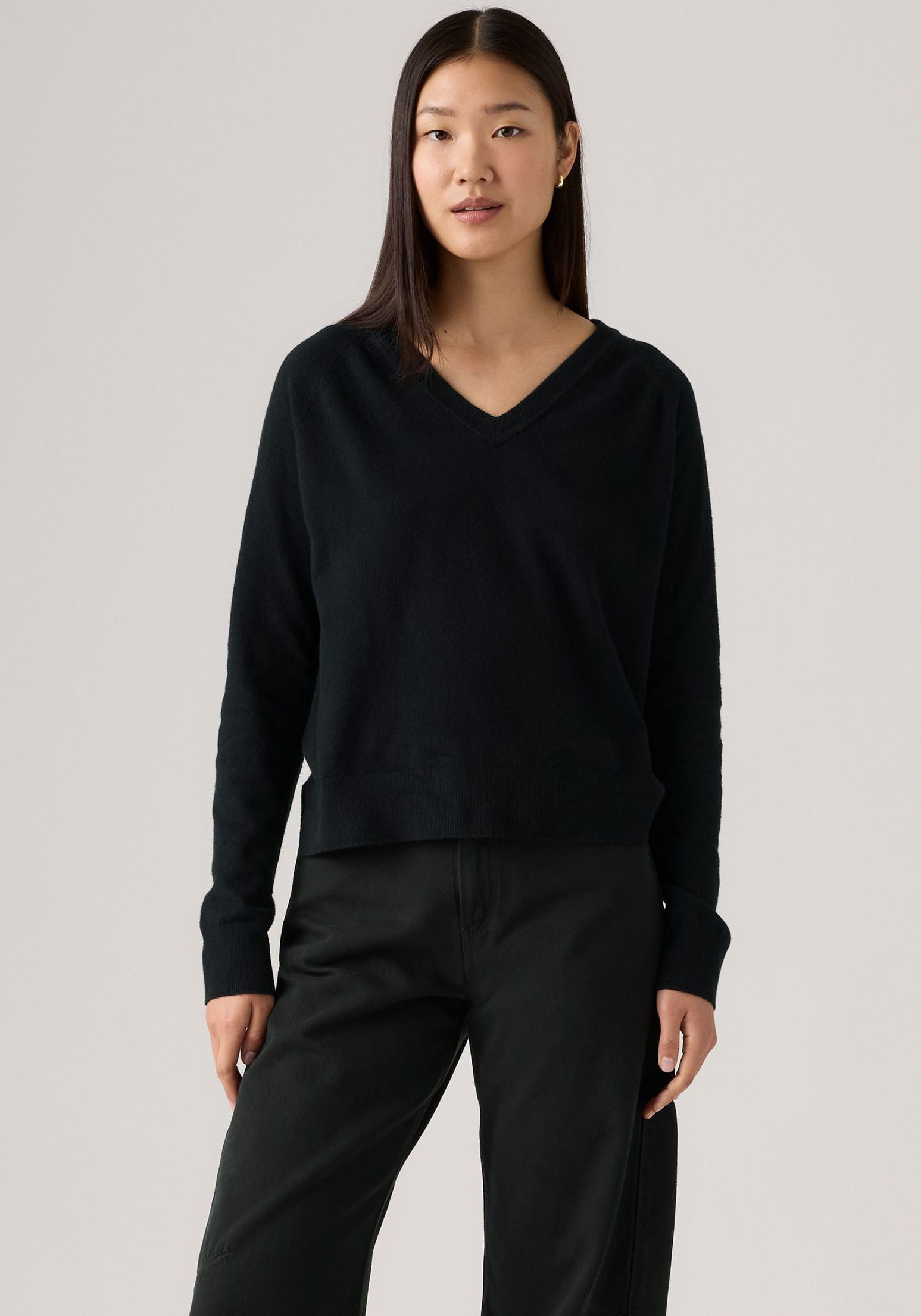 Levi's® V-Ausschnitt-Pullover TARA SUPER SOFT V im Bund beidseitig mit kurz günstig online kaufen