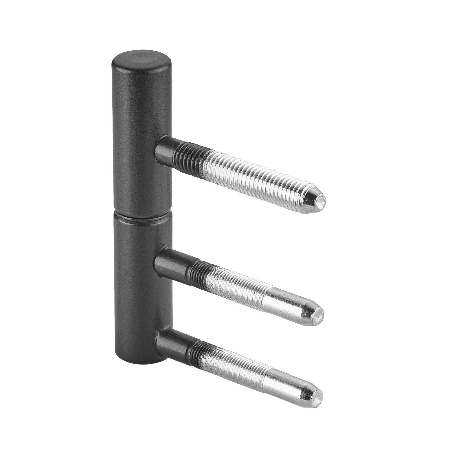 SO-TECH® Türbeschlag Türband OLAV Ø 15 mm schwarz pulverbeschichtet DIN-konform, 2tlg mit 3 Gewindebolzen, Stahl, bis 60 kg Tragkraft, 1 Stück