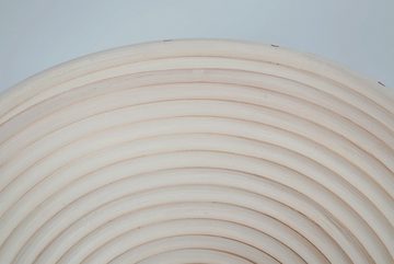 Kobolo Aufbewahrungskorb Rohrbackkorb aus Rattan rund naturfarben (30 cm Durchmesser)
